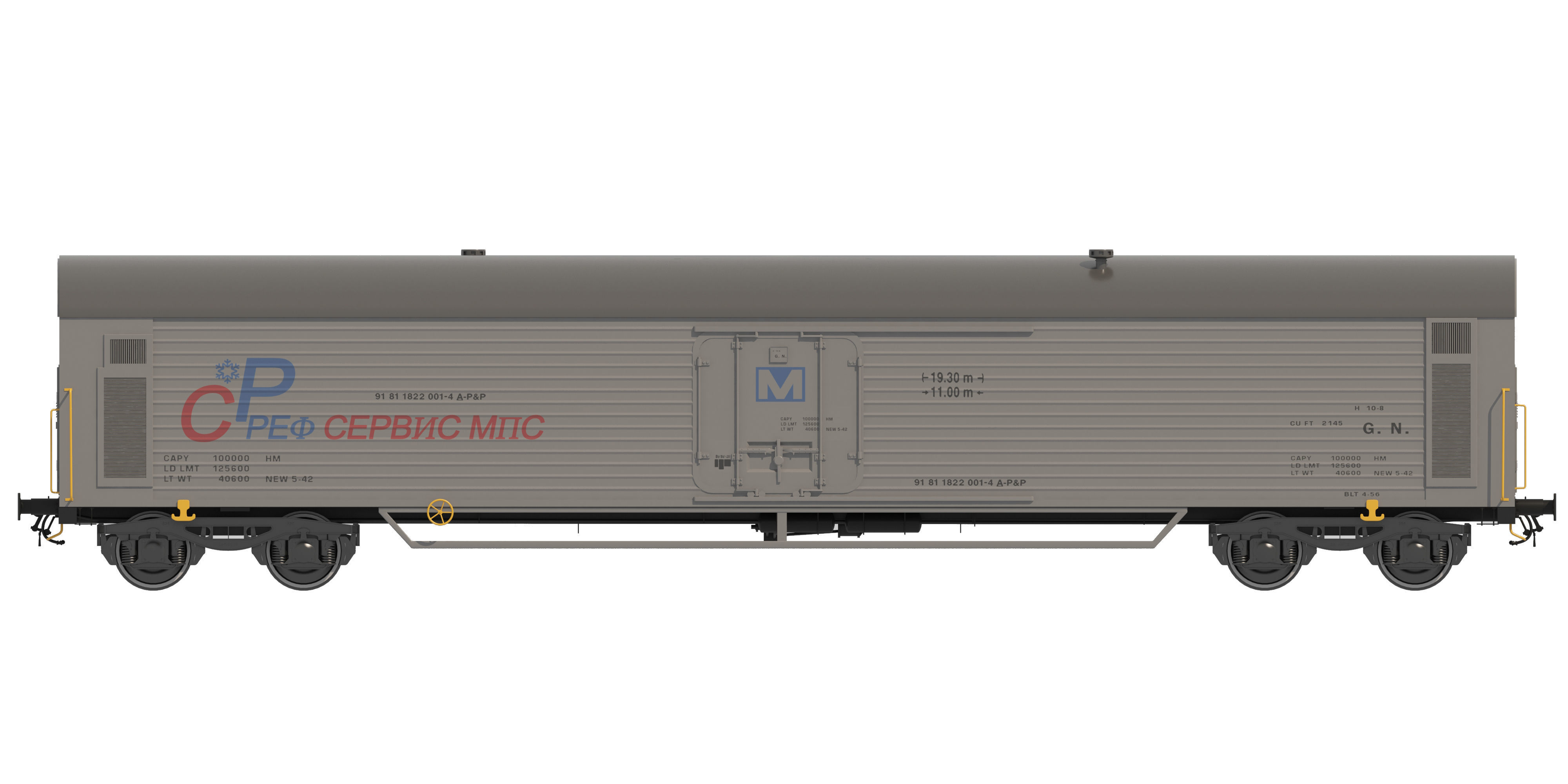 train wagons pack 3D model_6