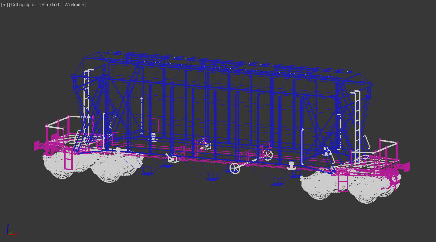train wagons pack 3D model_16