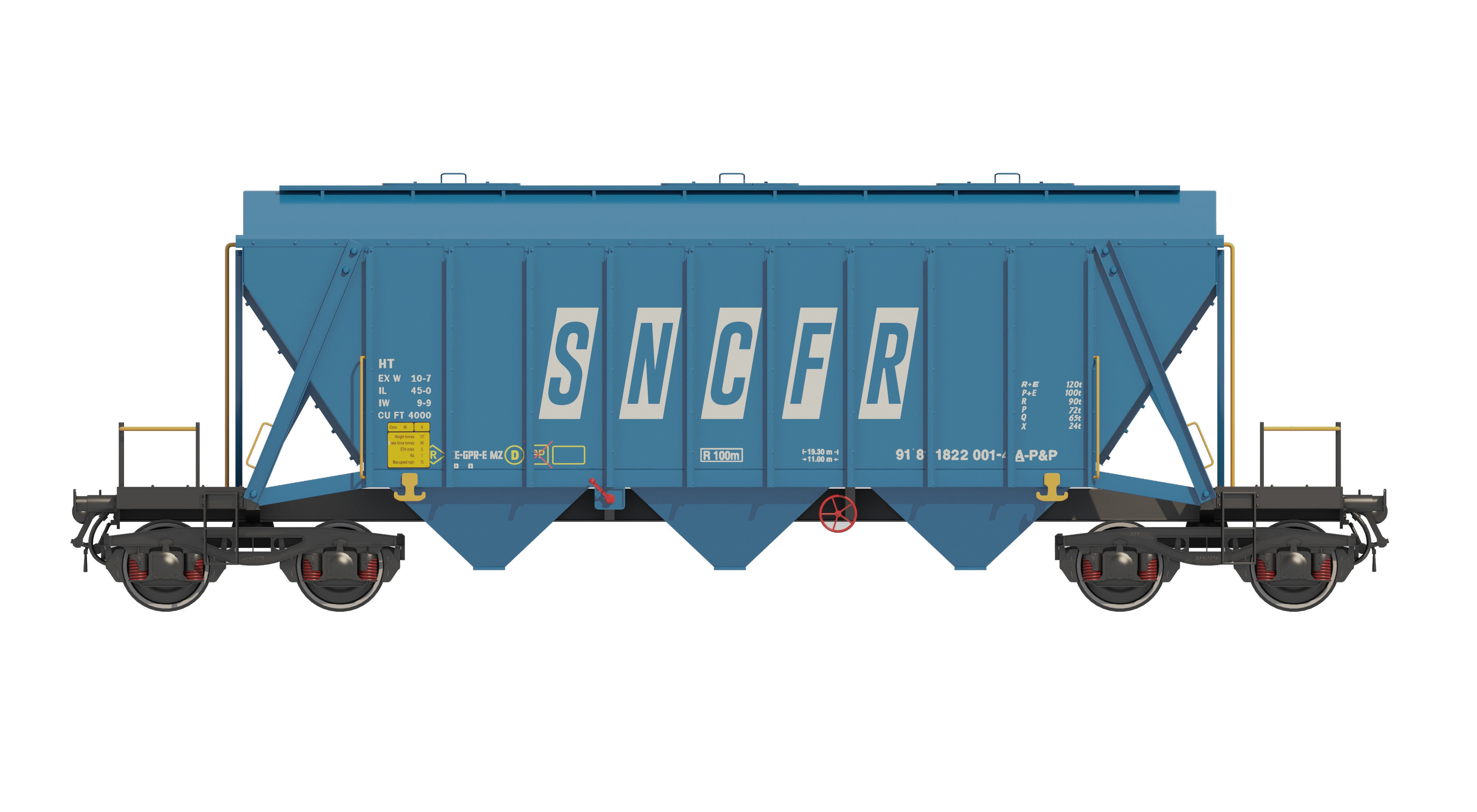 train wagons pack 3D model_14