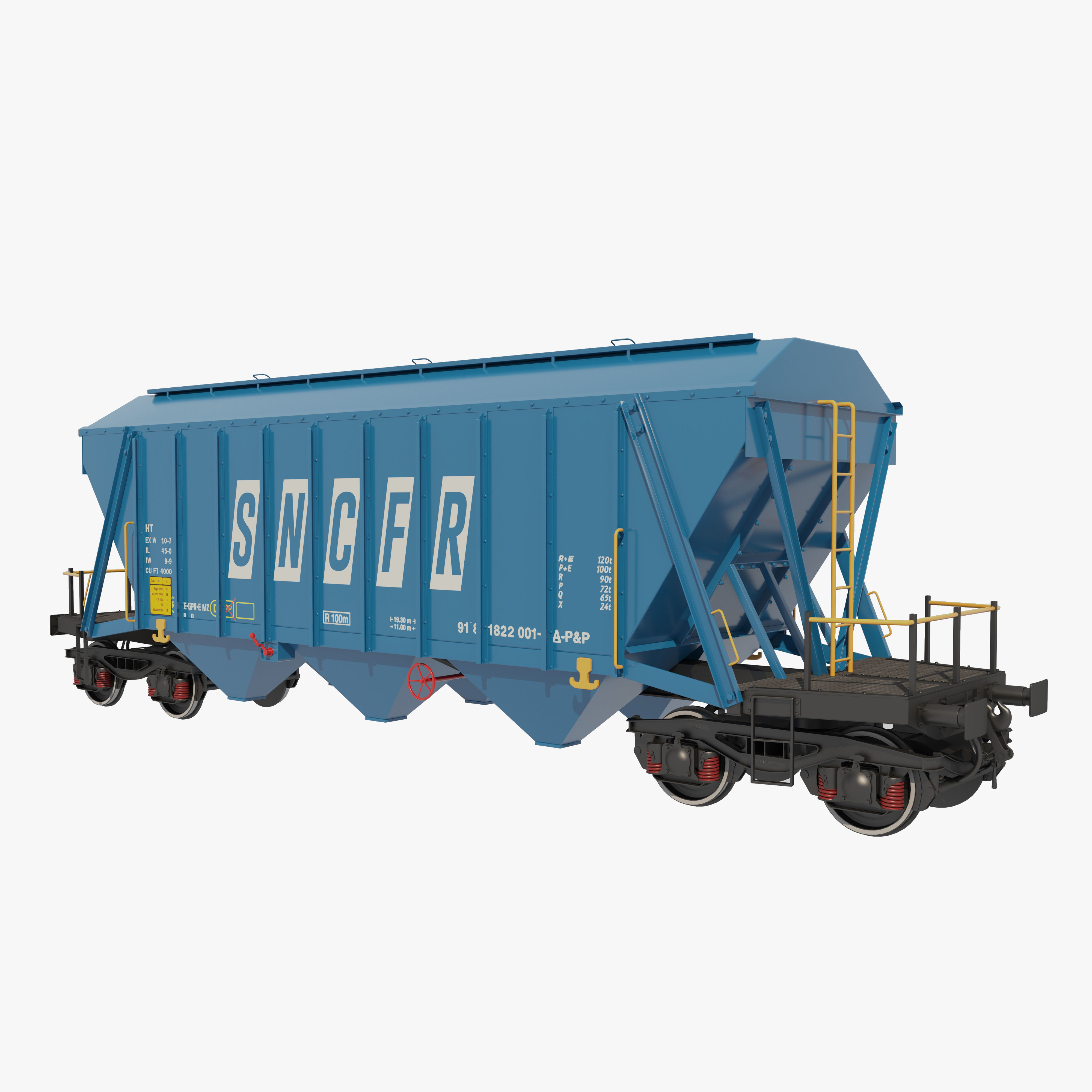 train wagons pack 3D model_13