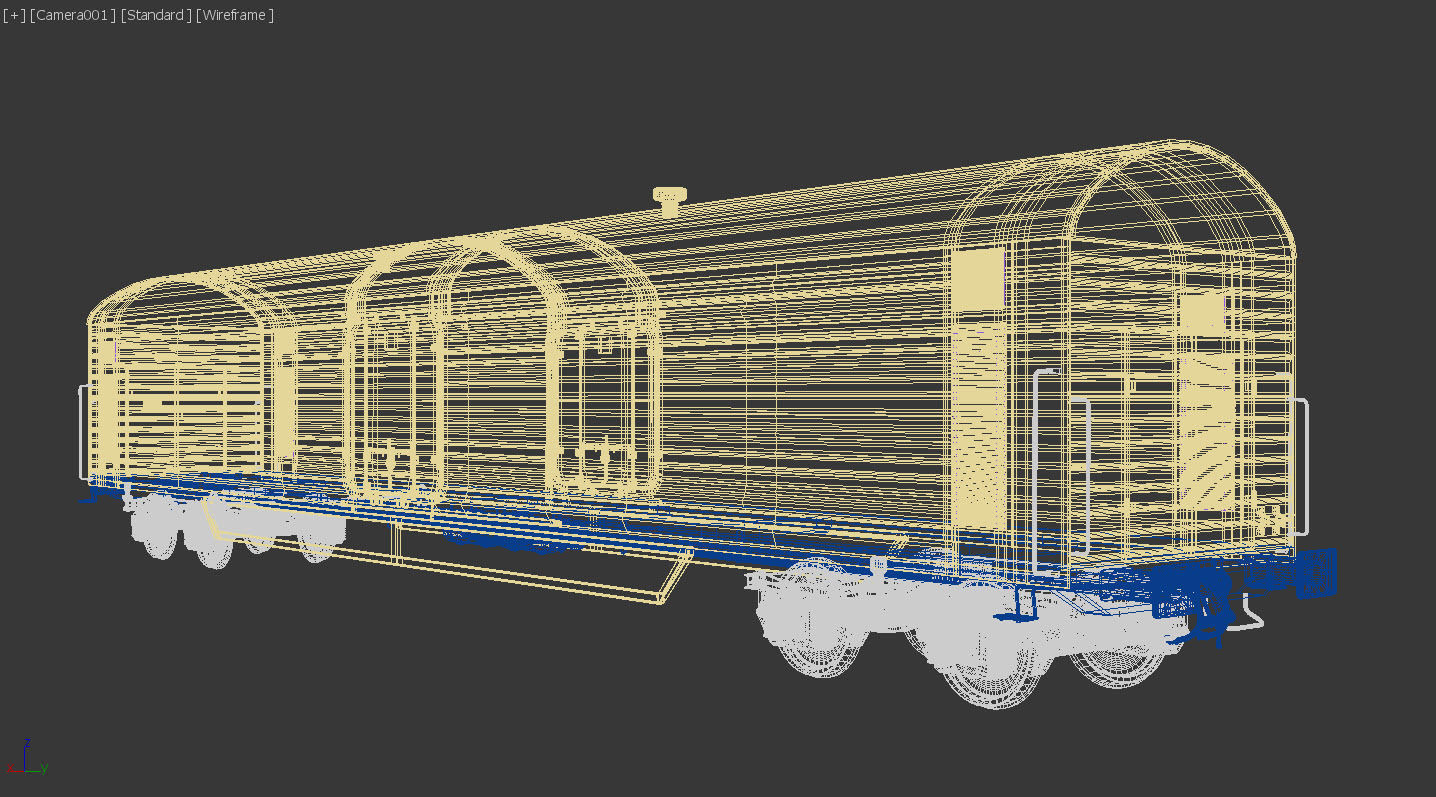 train wagons pack 3D model_8