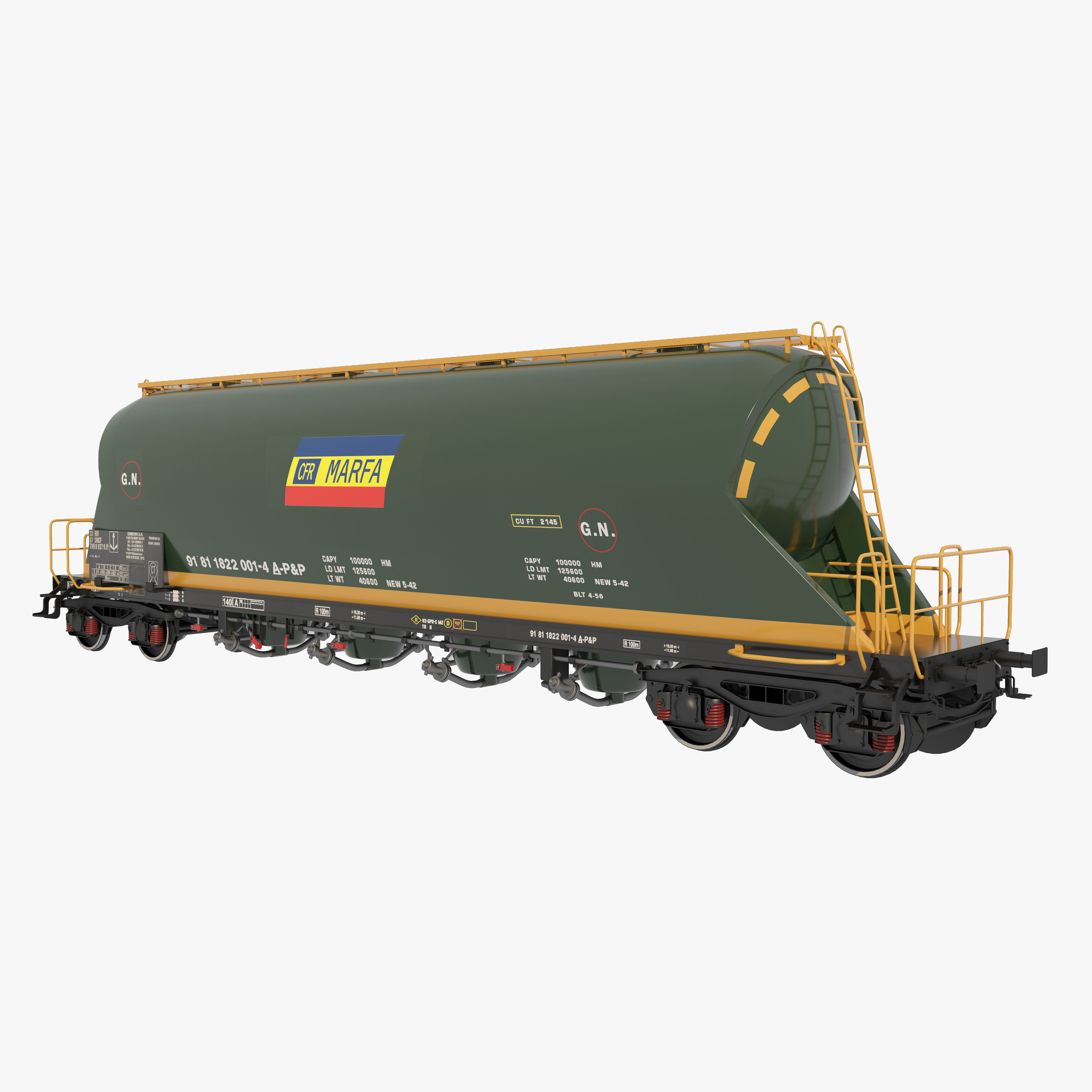 train wagons pack 3D model_9