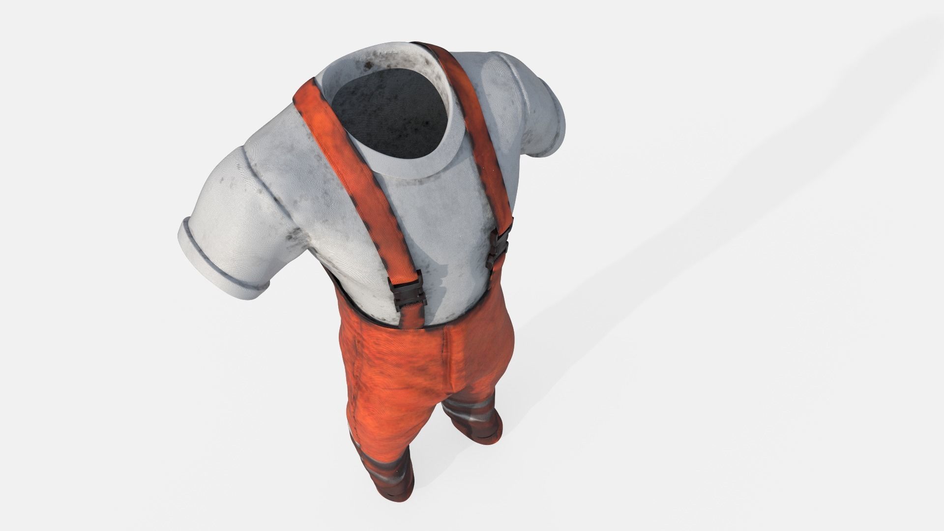 Orange  Mens Overall Pants Low-poly 3D model_13