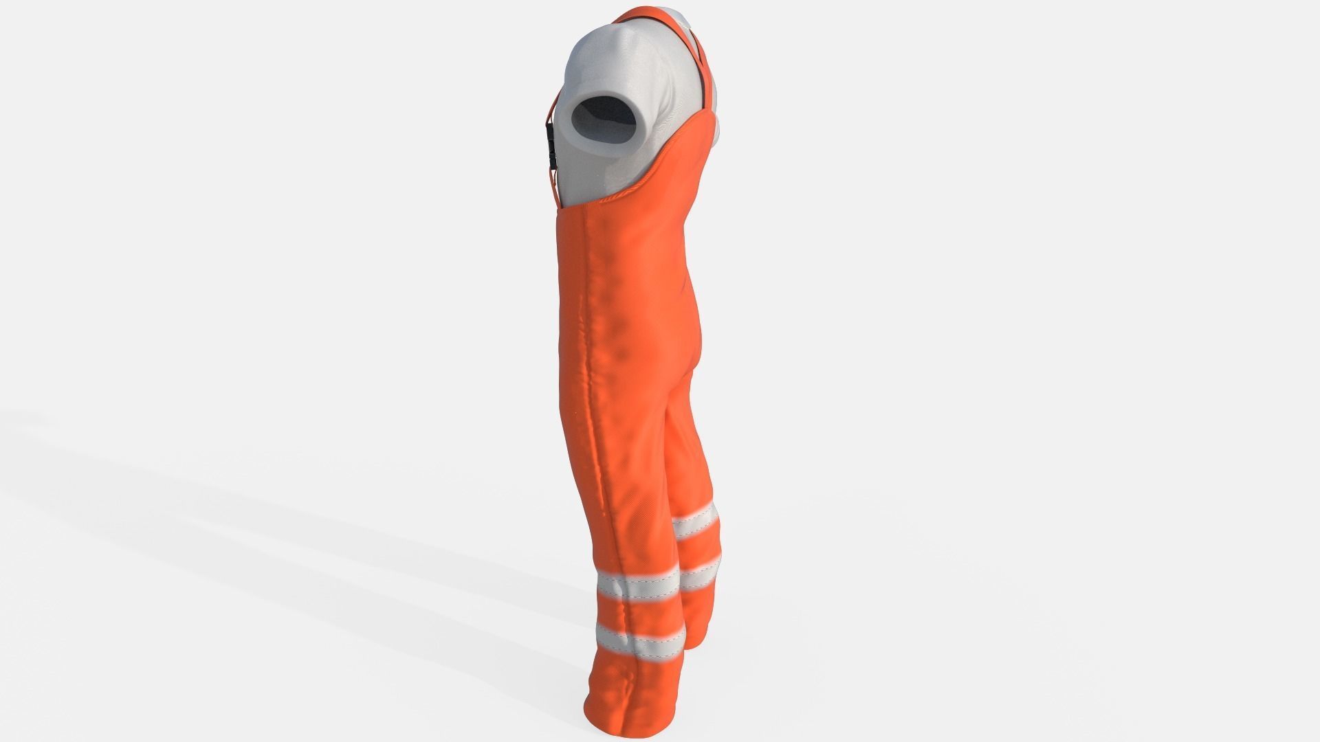 Orange  Mens Overall Pants Low-poly 3D model_2