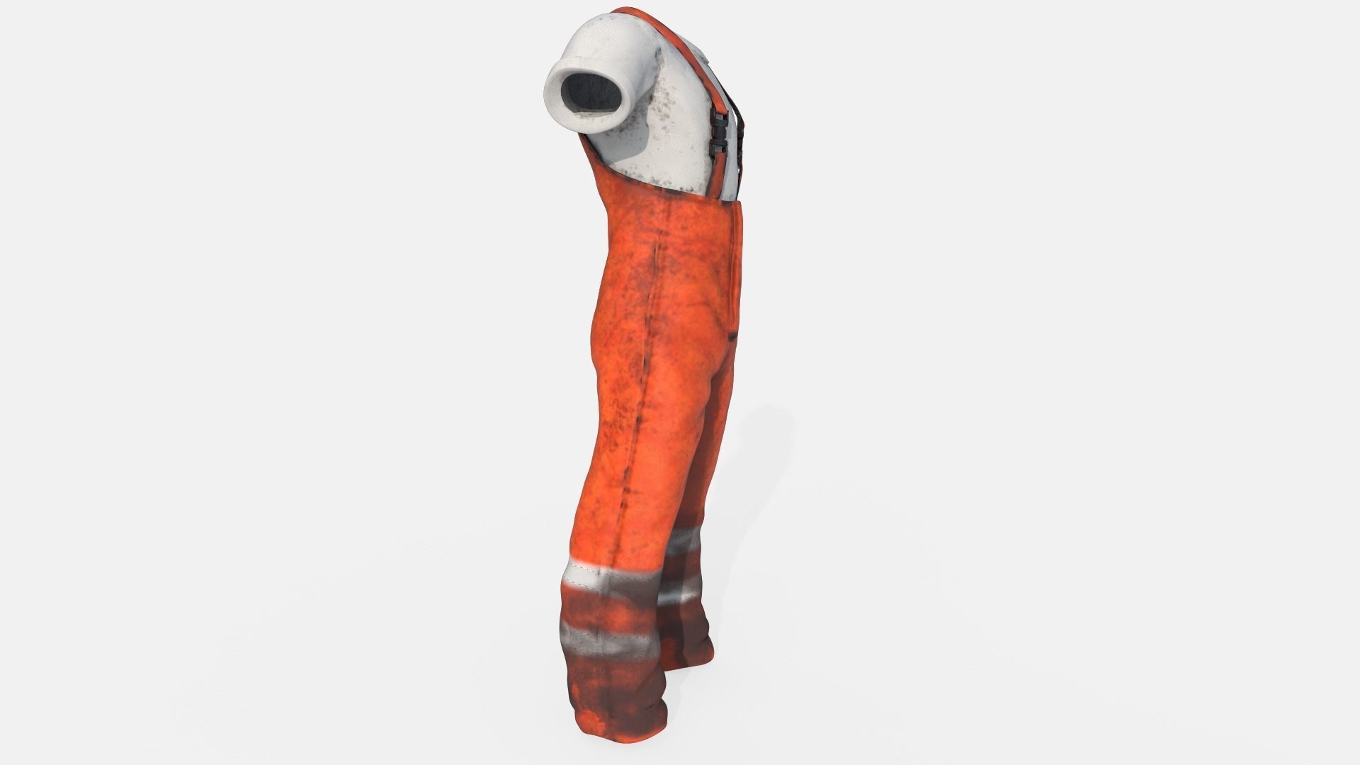 Orange  Mens Overall Pants Low-poly 3D model_15