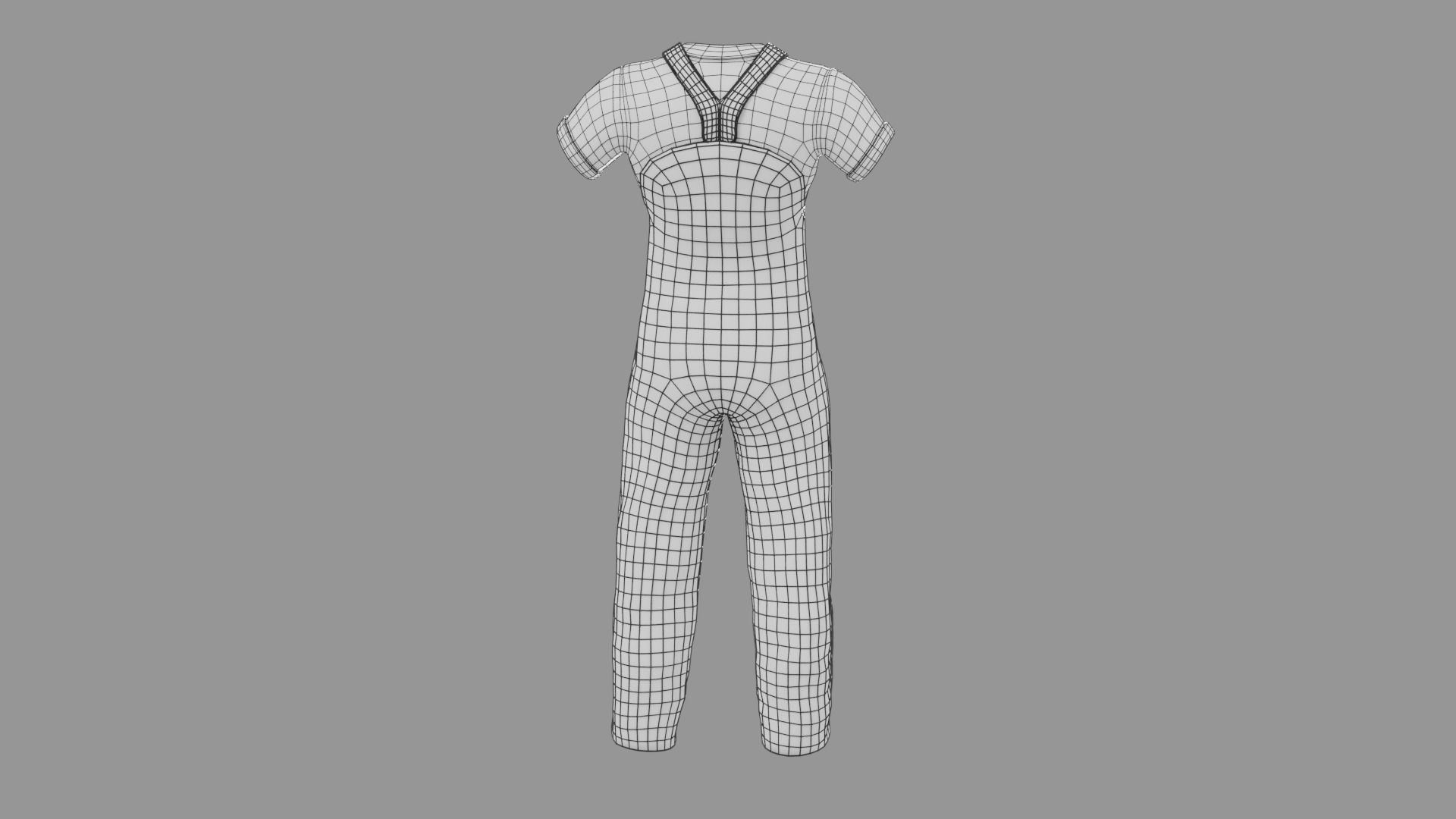 Orange  Mens Overall Pants Low-poly 3D model_16