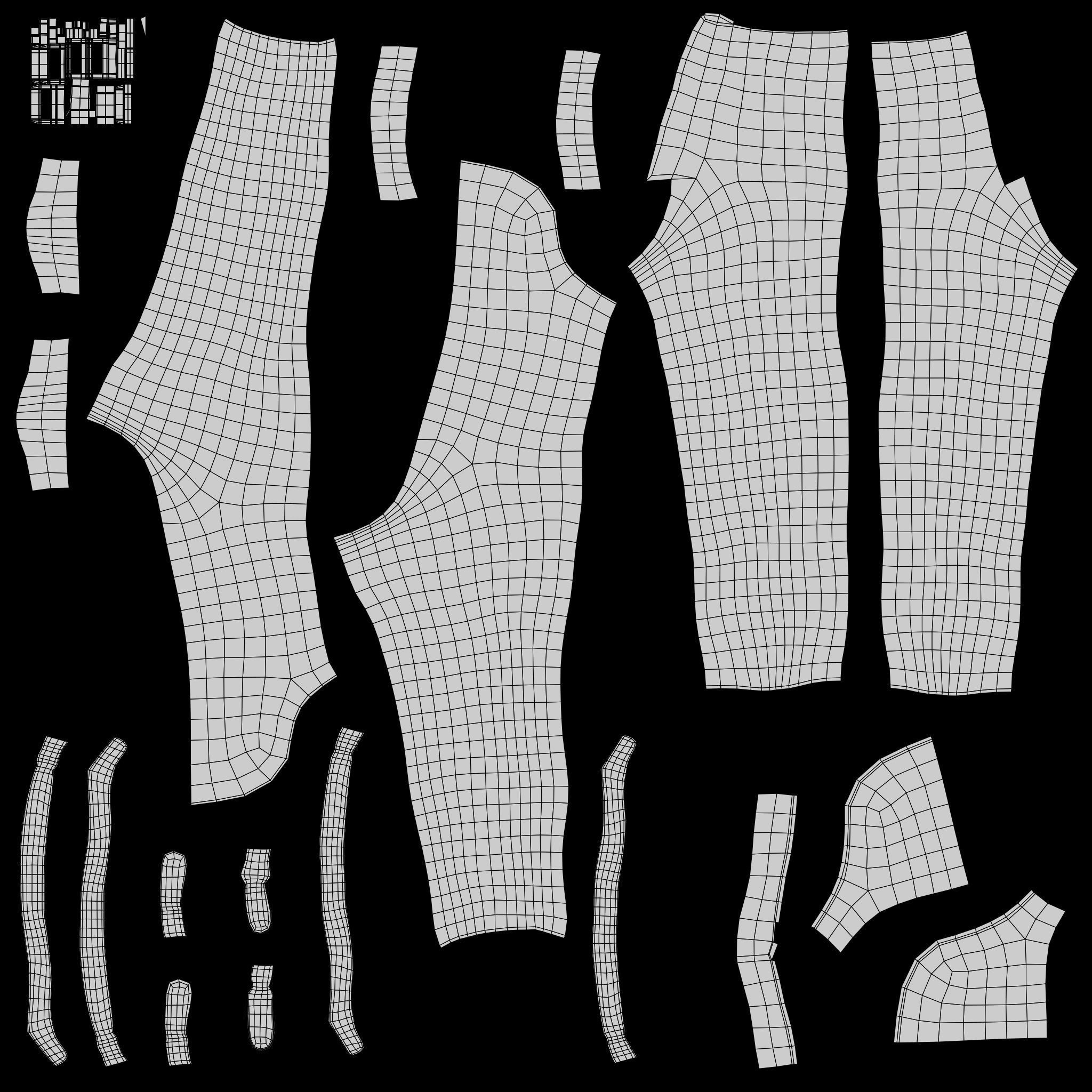 Orange  Mens Overall Pants Low-poly 3D model_21