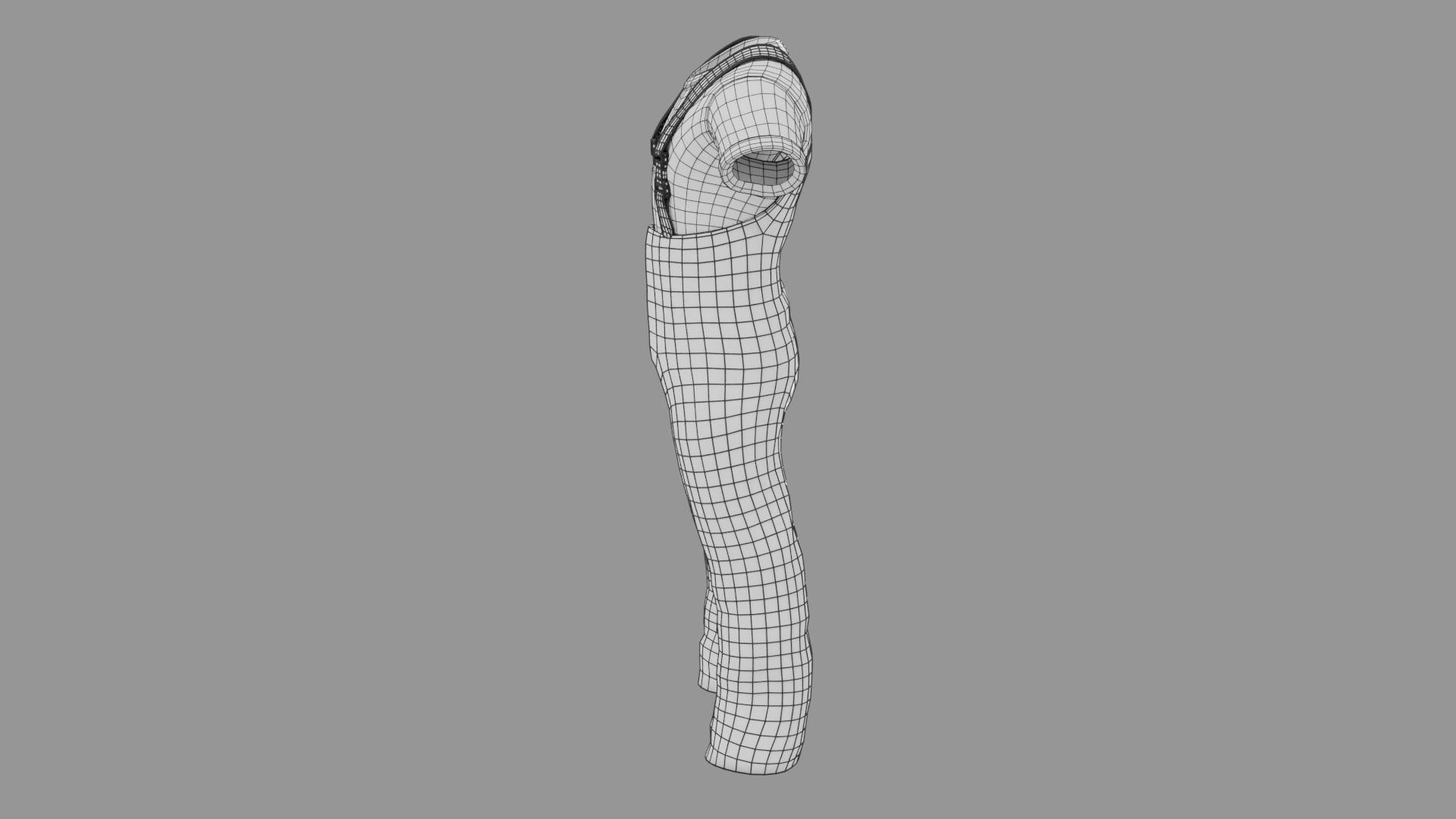 Orange  Mens Overall Pants Low-poly 3D model_19