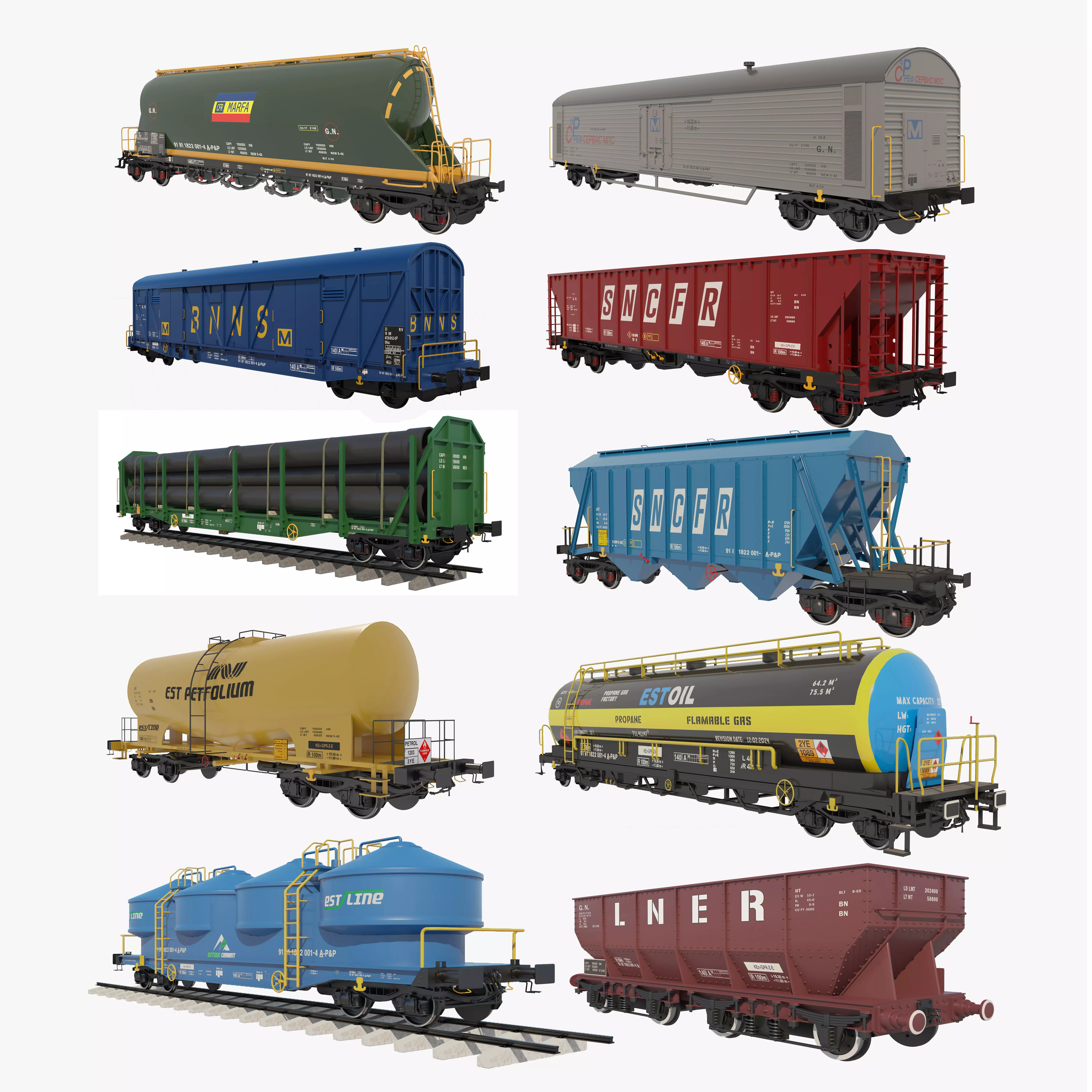 wagons pack 3D model_0