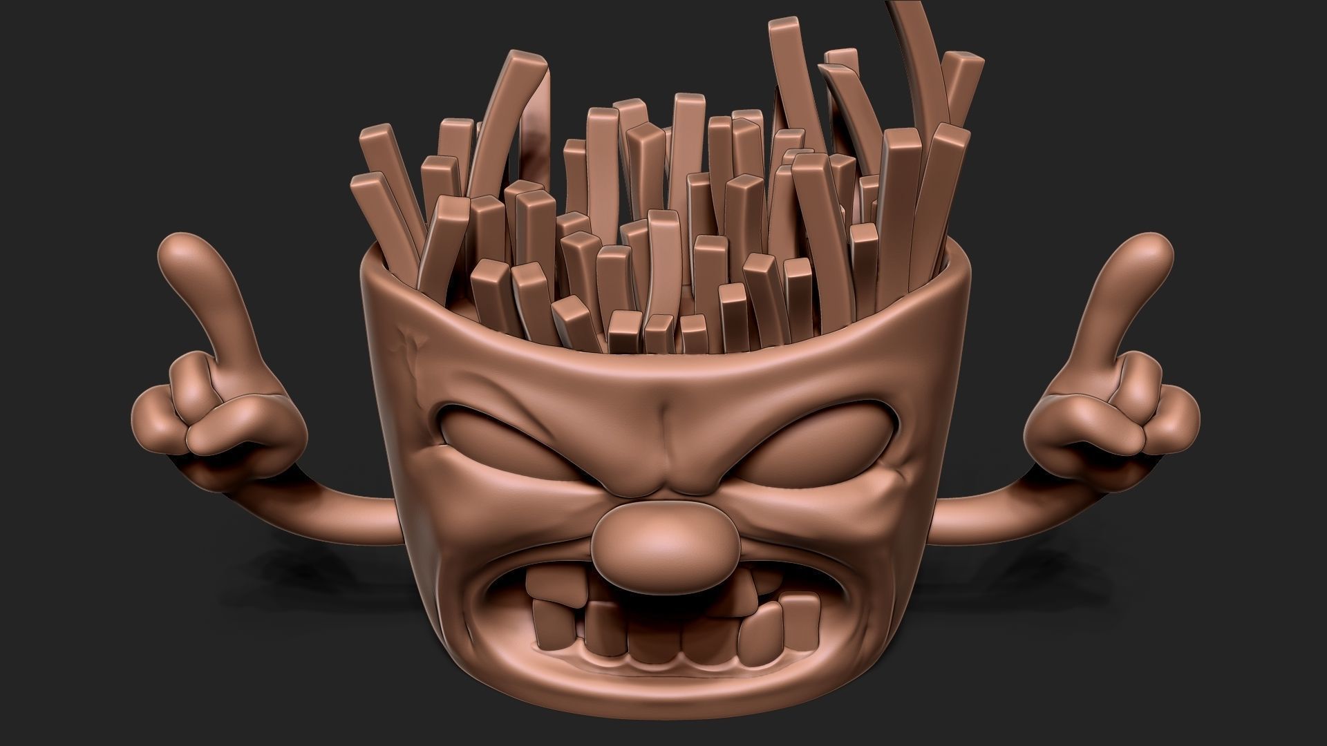 Angry french fries 3D print model_10