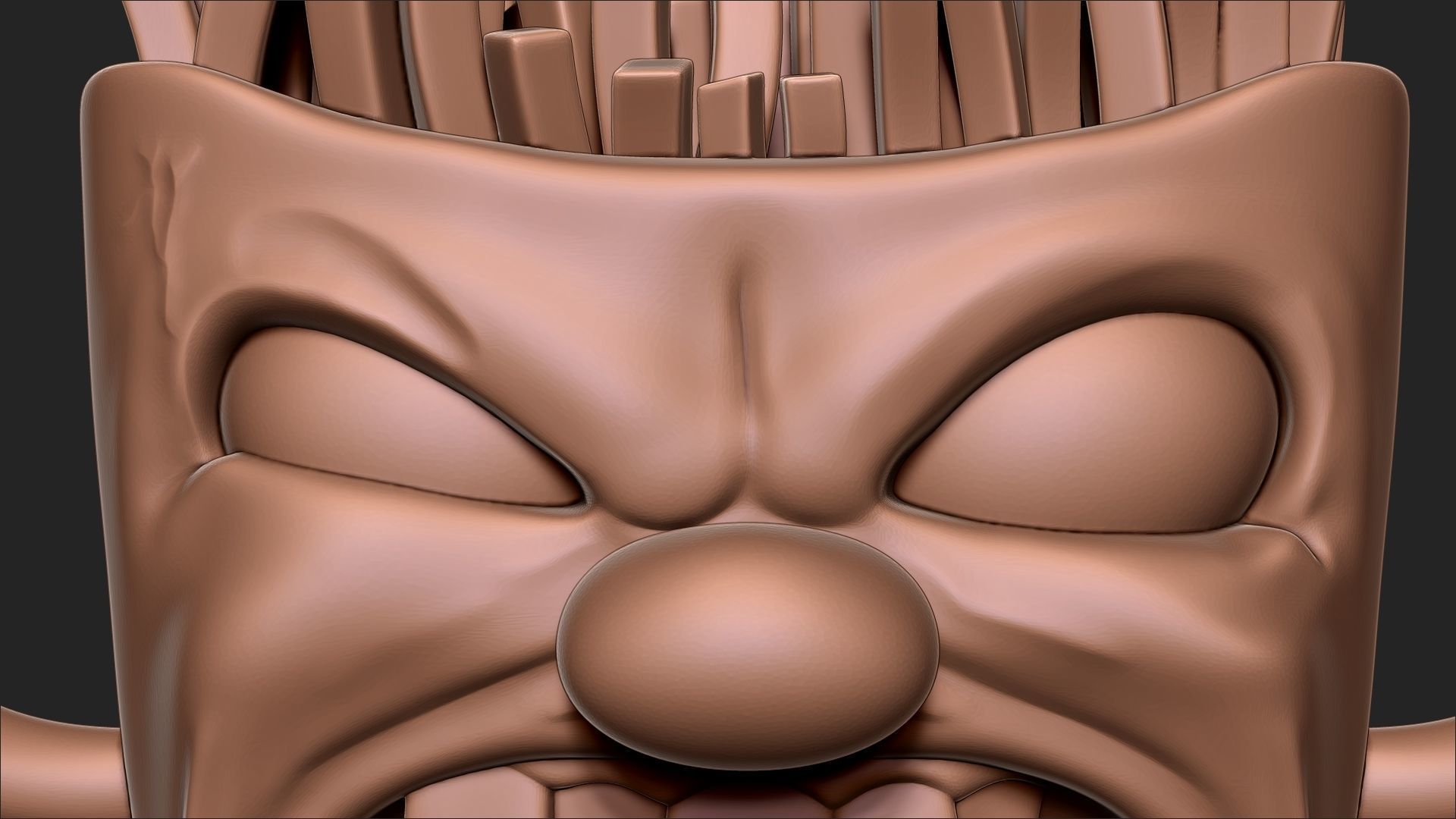 Angry french fries 3D print model_1