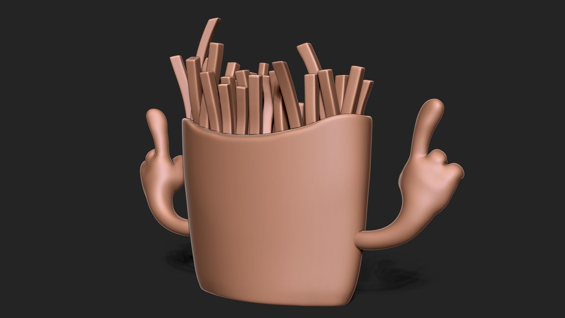 Angry french fries 3D print model_9