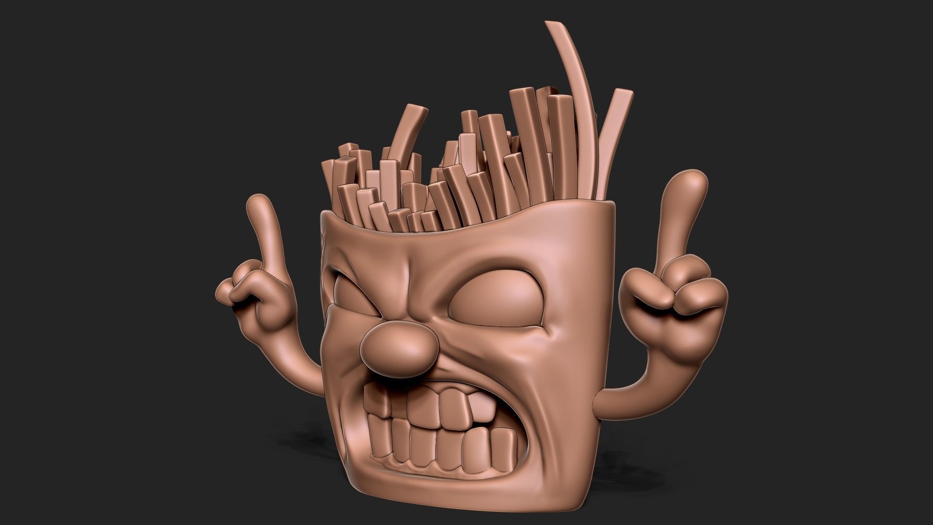 Angry french fries 3D print model_6