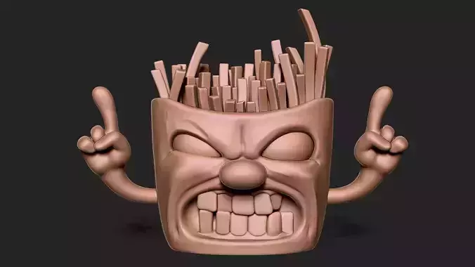 Angry french fries 3D print model