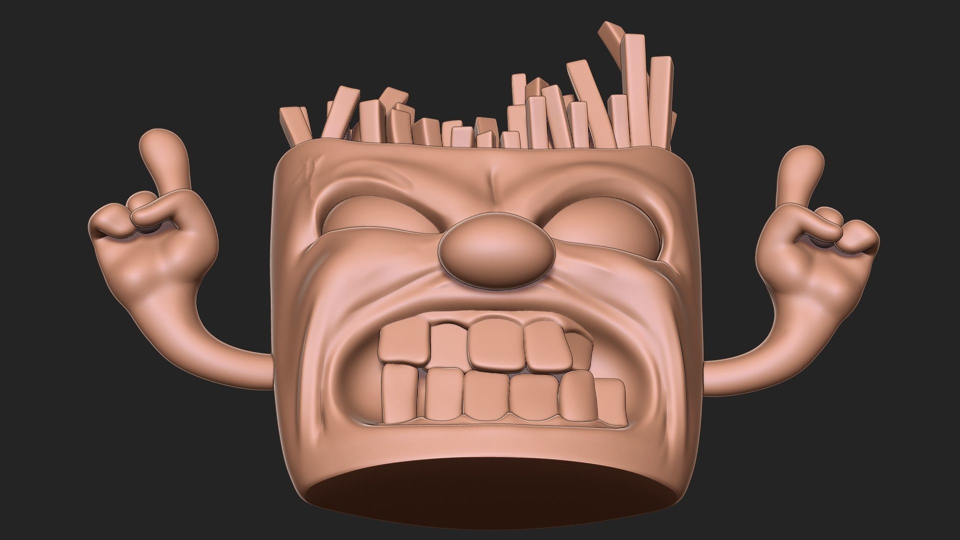 Angry french fries 3D print model_11