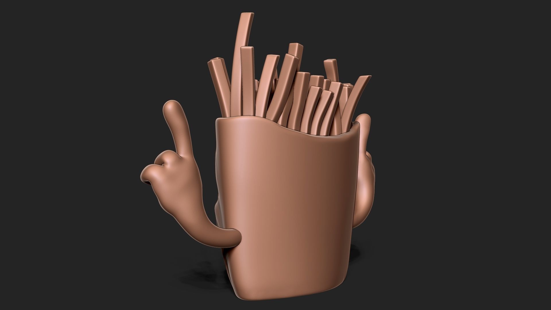 Angry french fries 3D print model_7