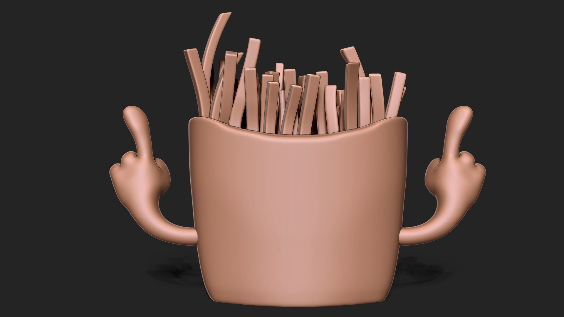 Angry french fries 3D print model_8