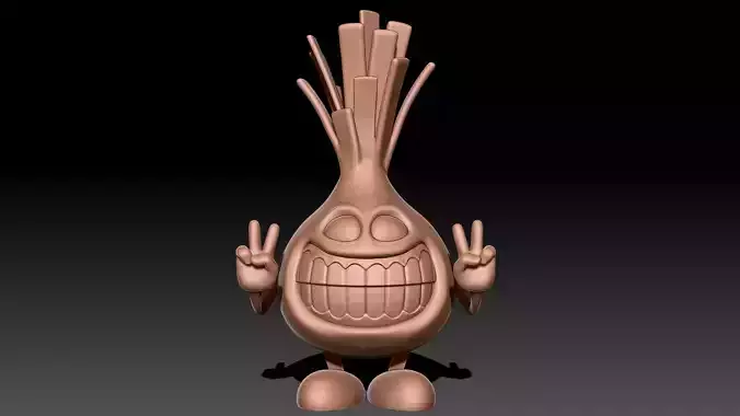 Onion figurine with smiley face 3D print model