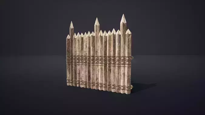 PALISADE BARRICADE BARRIER WALL DAM WOODEN MEDIEVAL VILLAGE FORT