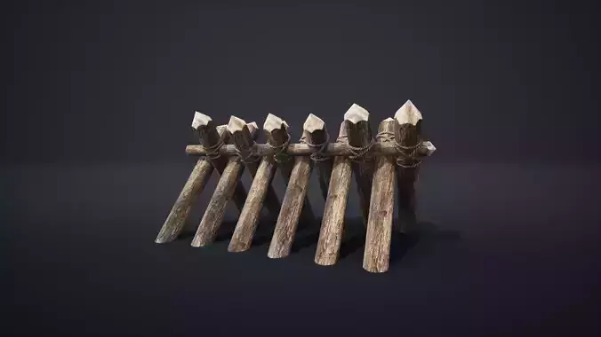 PALISADE BARRIER BARRICADE WALL DAM MEDIEVAL VILLAGE WOODEN FORT