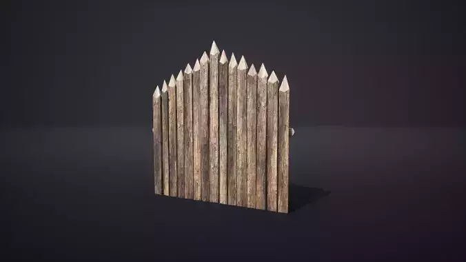 PALISADE BARRIER BARRICADE DAM WOODEN WALL MEDIEVAL VILLAGE FORT
