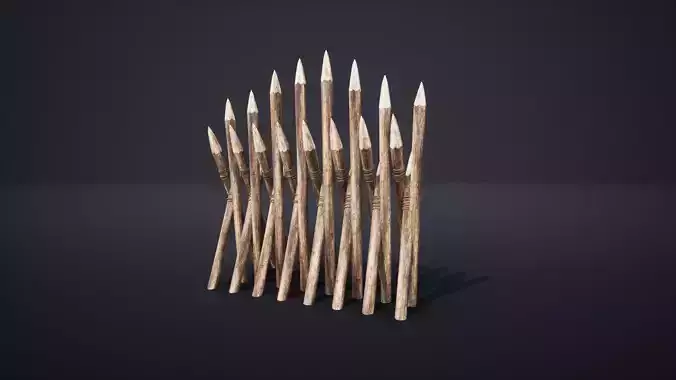 PALISADE BARRIER BARRICADE WALL WOODEN DAM MEDIEVAL VILLAGE FORT