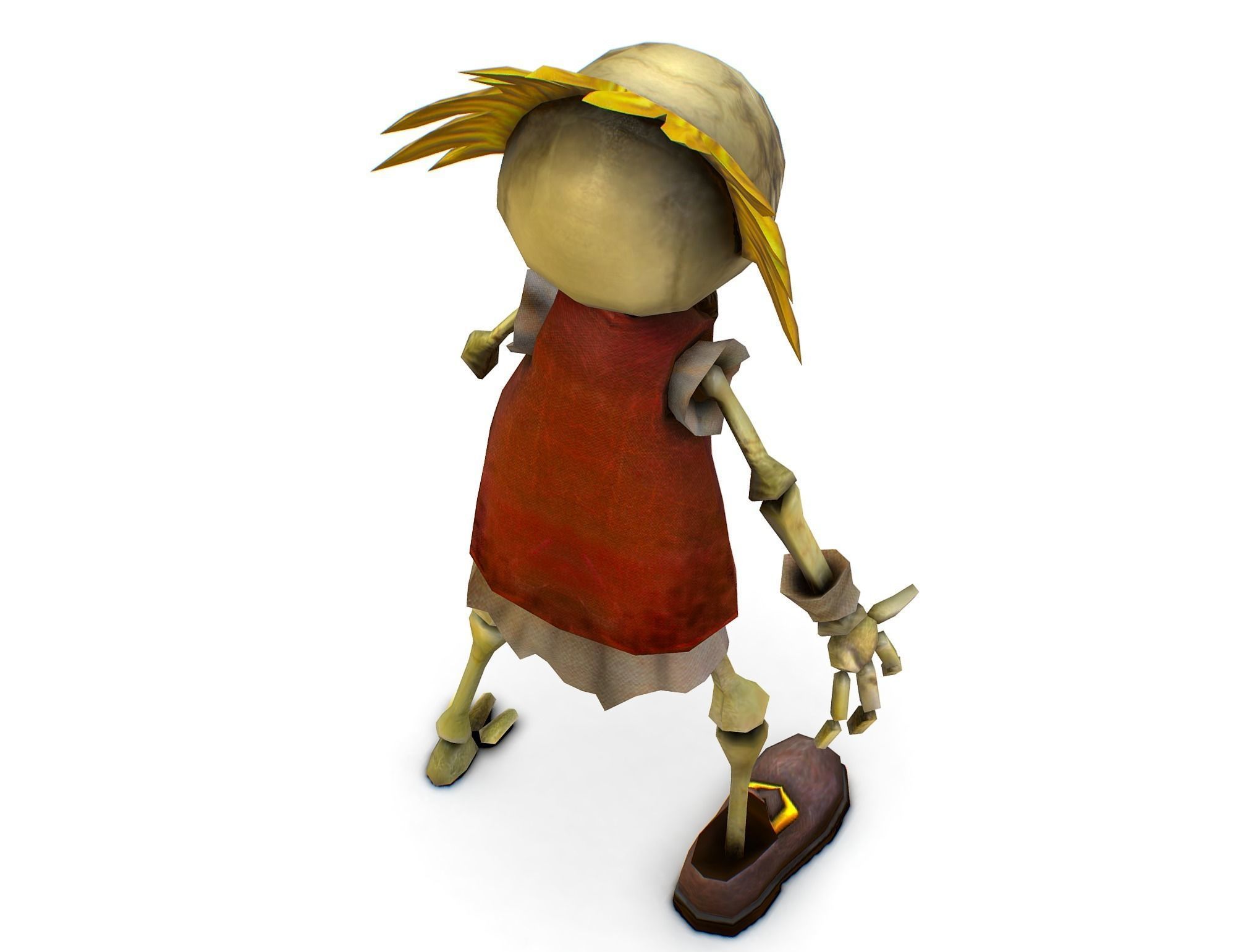 Bone Pirate Skeleton in Rob Booby Trap - Boa Low-poly 3D model_10