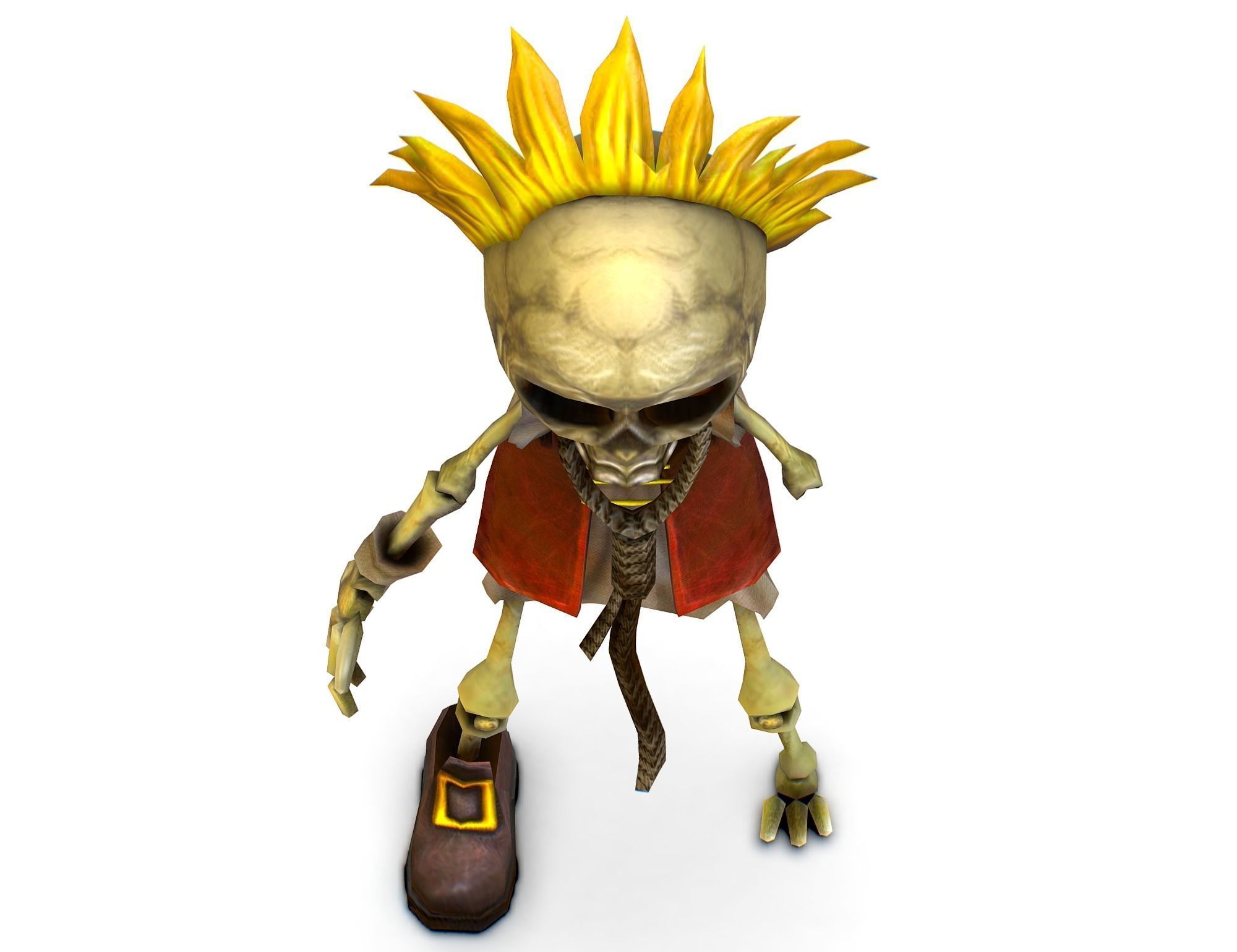 Bone Pirate Skeleton in Rob Booby Trap - Boa Low-poly 3D model_11