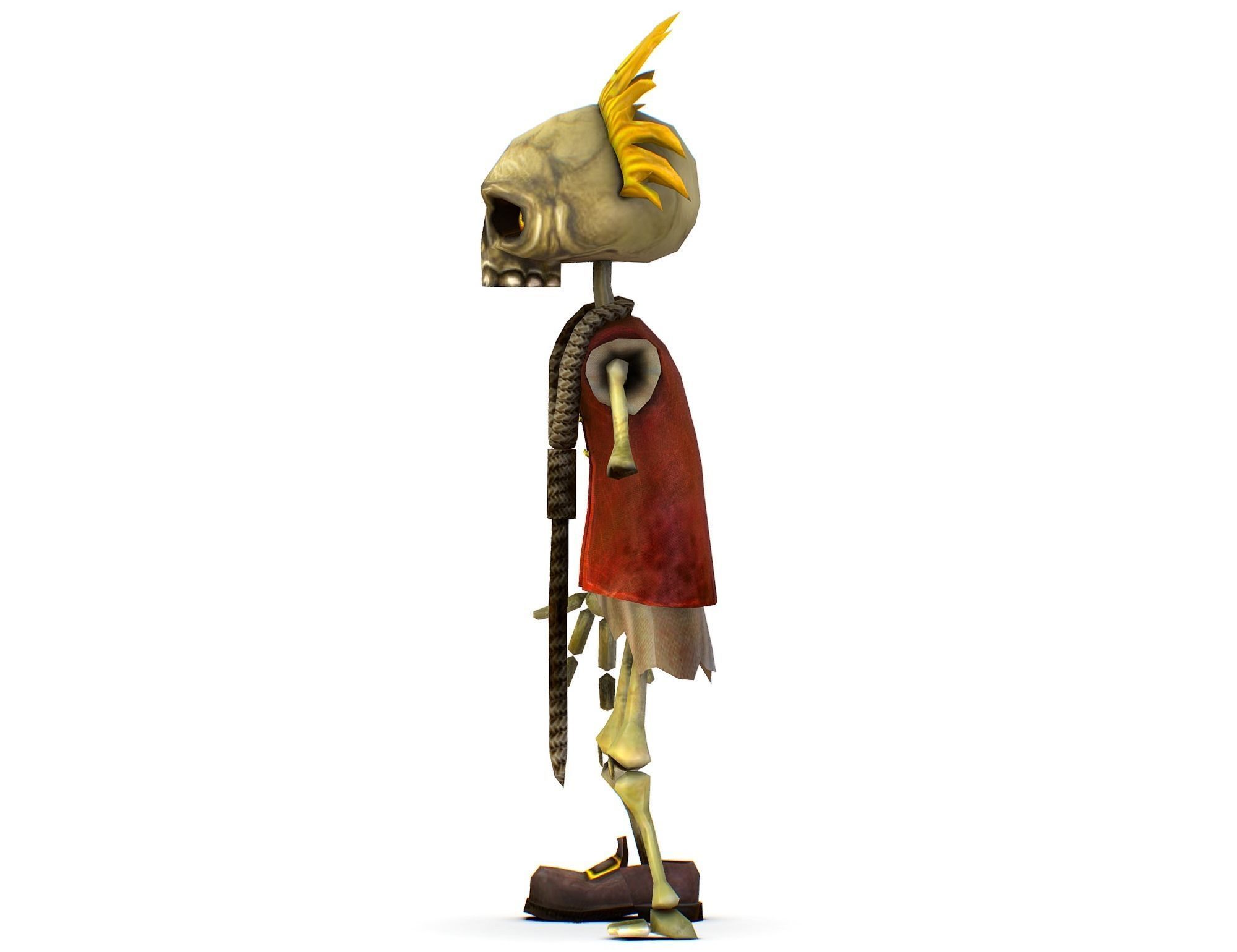 Bone Pirate Skeleton in Rob Booby Trap - Boa Low-poly 3D model_3