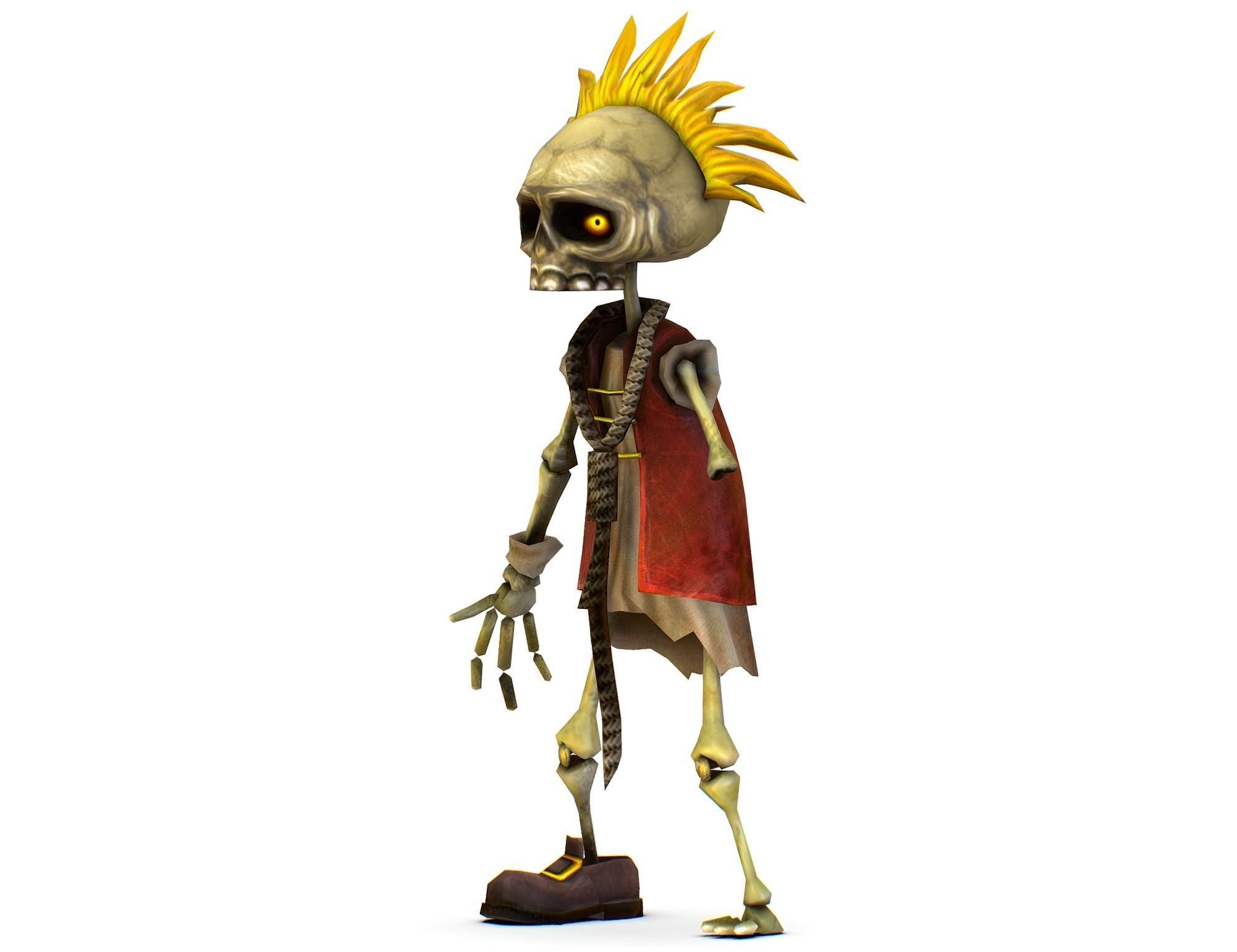 Bone Pirate Skeleton in Rob Booby Trap - Boa Low-poly 3D model_1