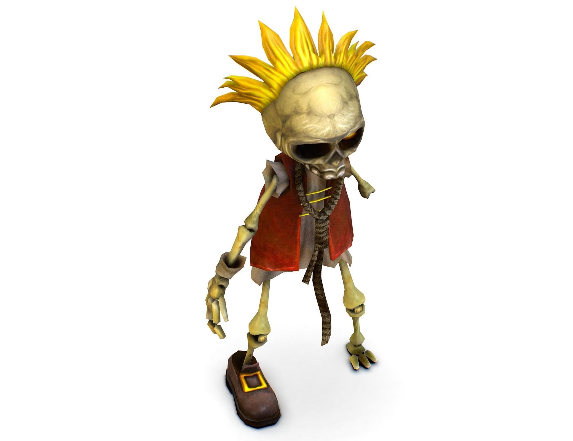 Bone Pirate Skeleton in Rob Booby Trap - Boa Low-poly 3D model_8