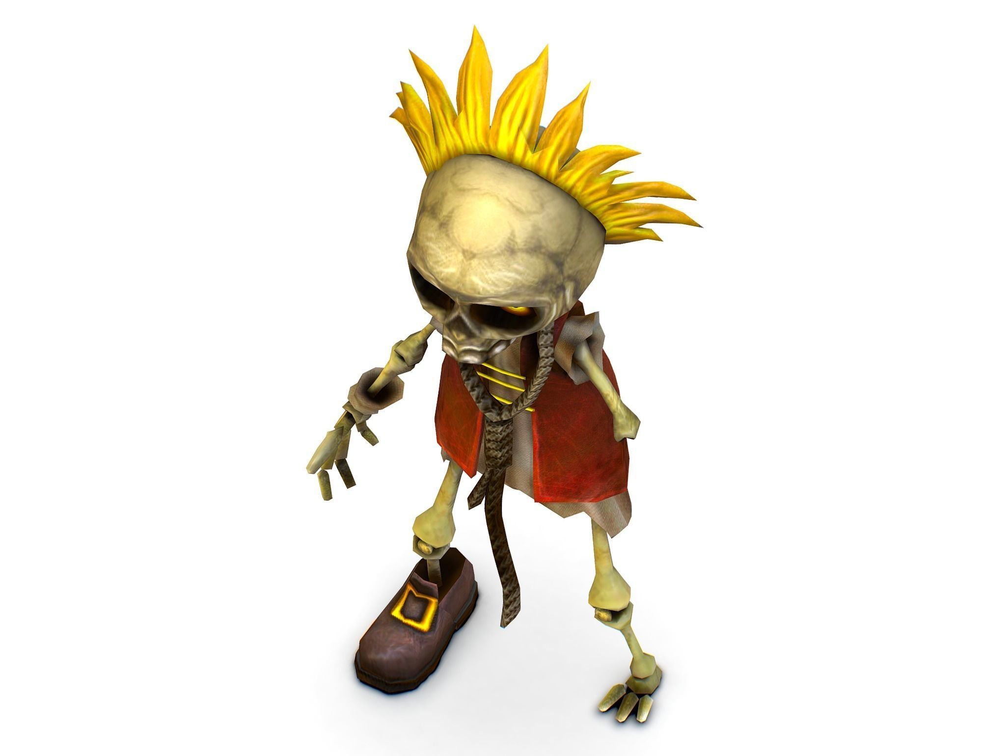 Bone Pirate Skeleton in Rob Booby Trap - Boa Low-poly 3D model_12