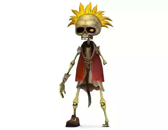 Bone Pirate Skeleton in Rob Booby Trap - Boa Low-poly 3D model