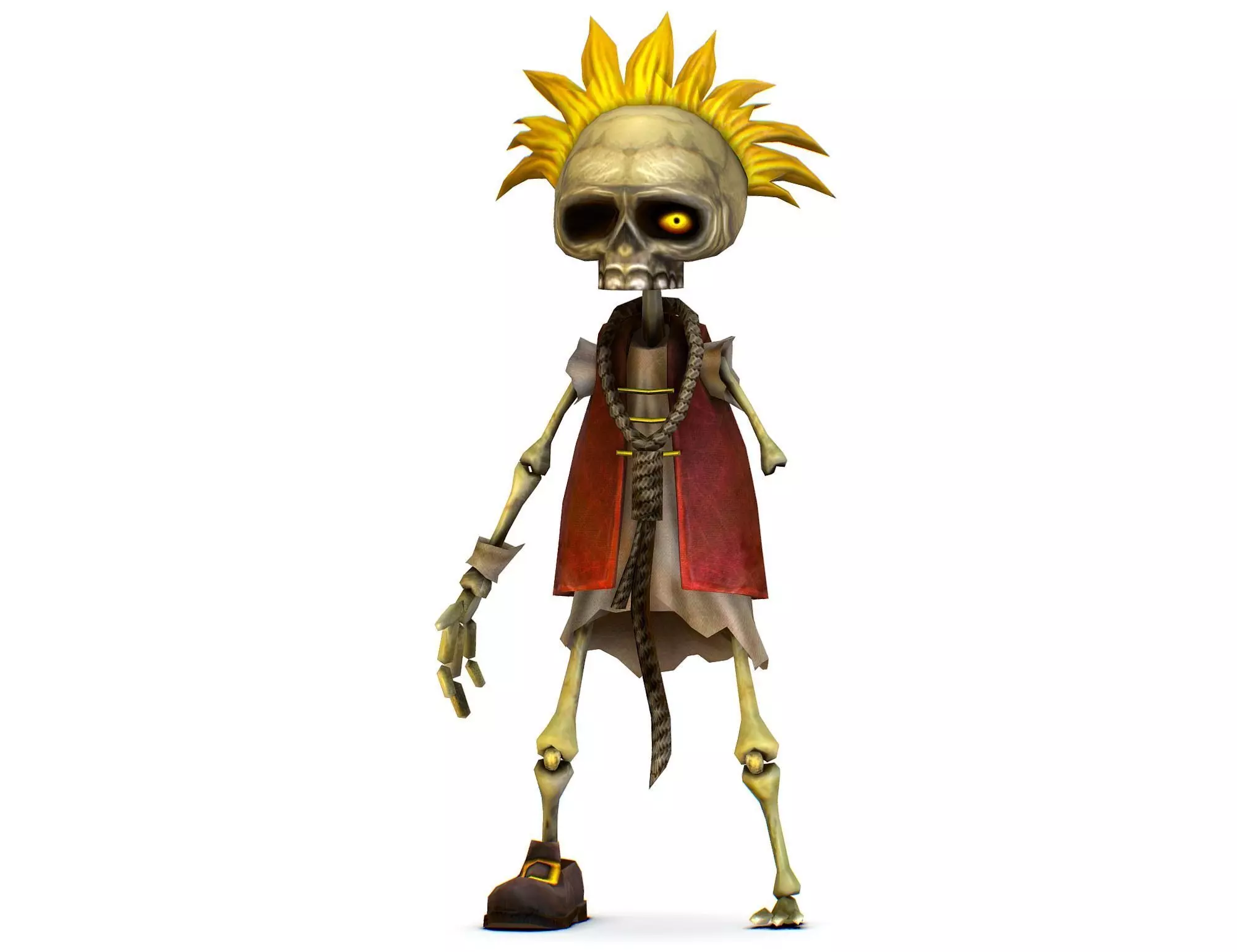 Bone Pirate Skeleton in Rob Booby Trap - Boa Low-poly 3D model_0