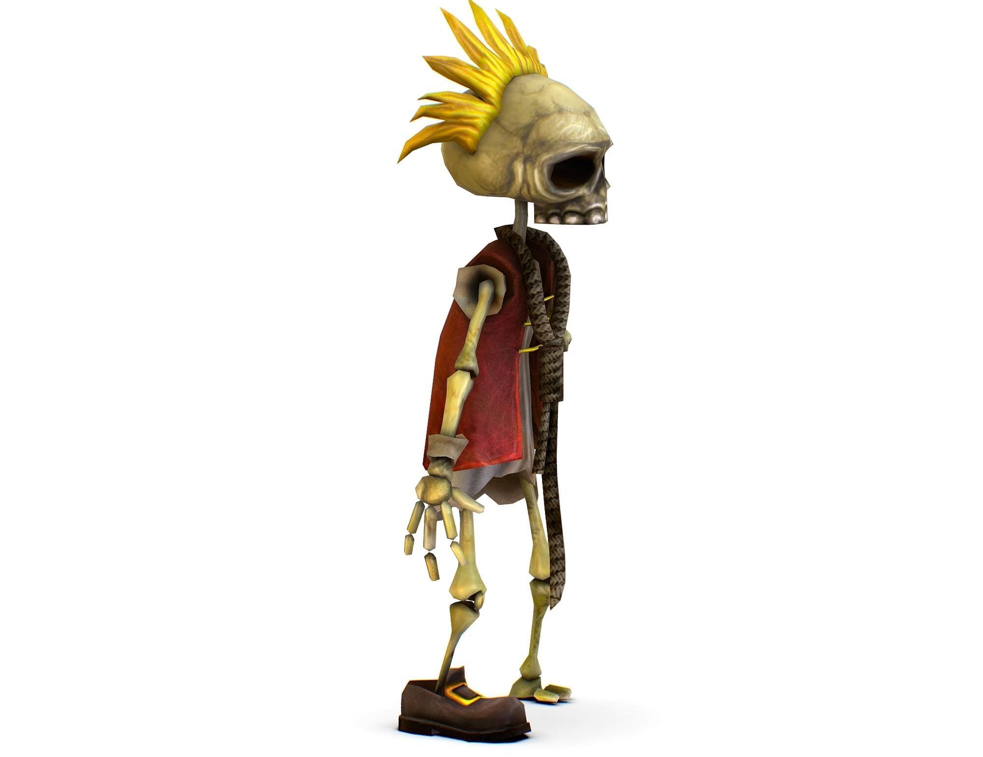 Bone Pirate Skeleton in Rob Booby Trap - Boa Low-poly 3D model_7