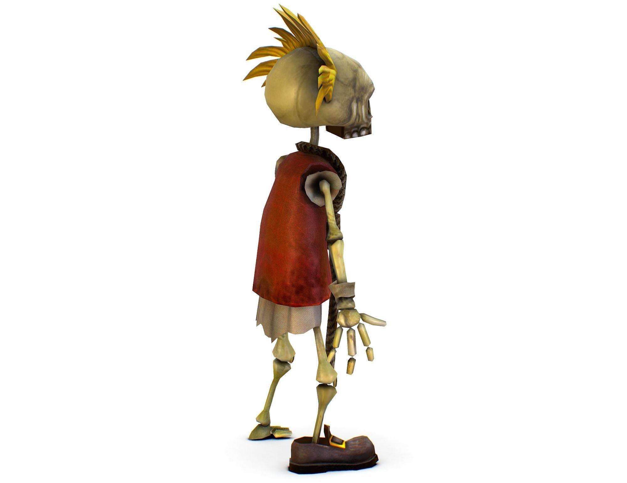 Bone Pirate Skeleton in Rob Booby Trap - Boa Low-poly 3D model_6