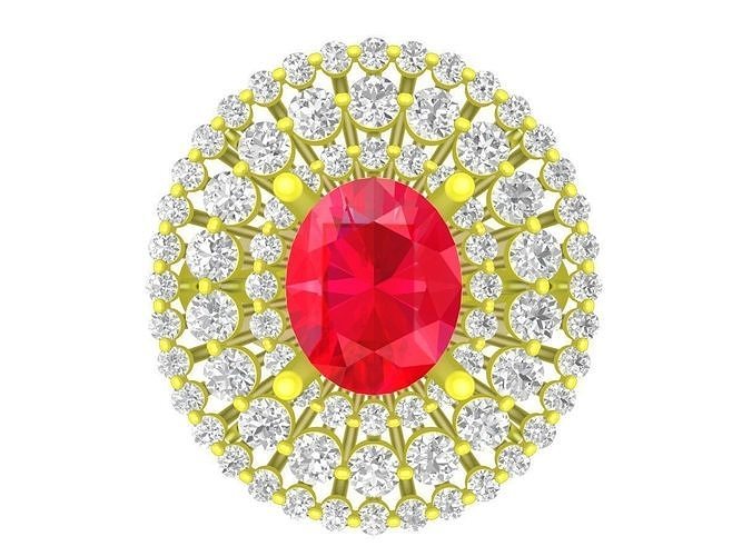luxury oval diamond women ring 4426 3D print model