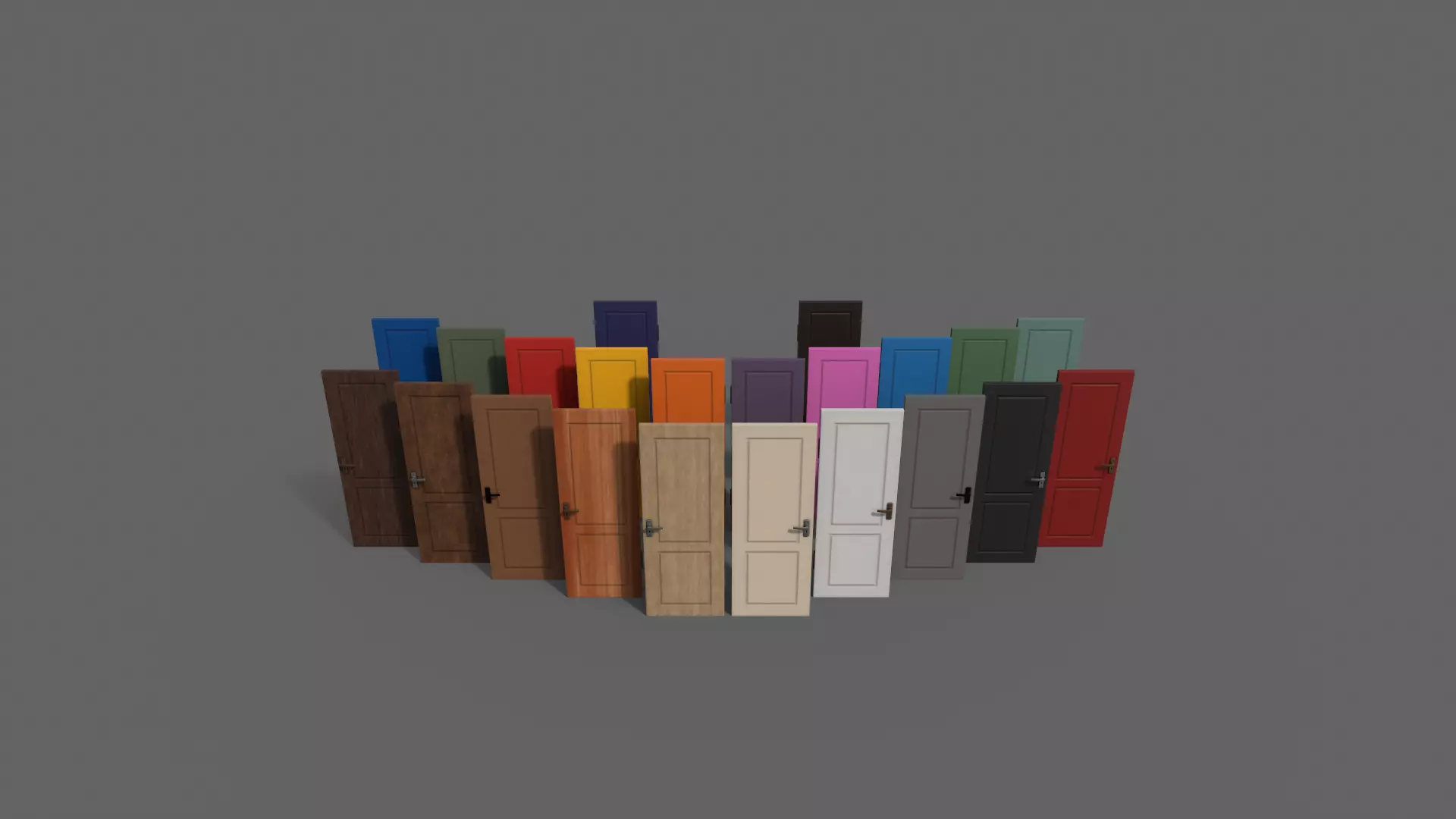 PBR Wood Door B3 Low-poly 3D model_0