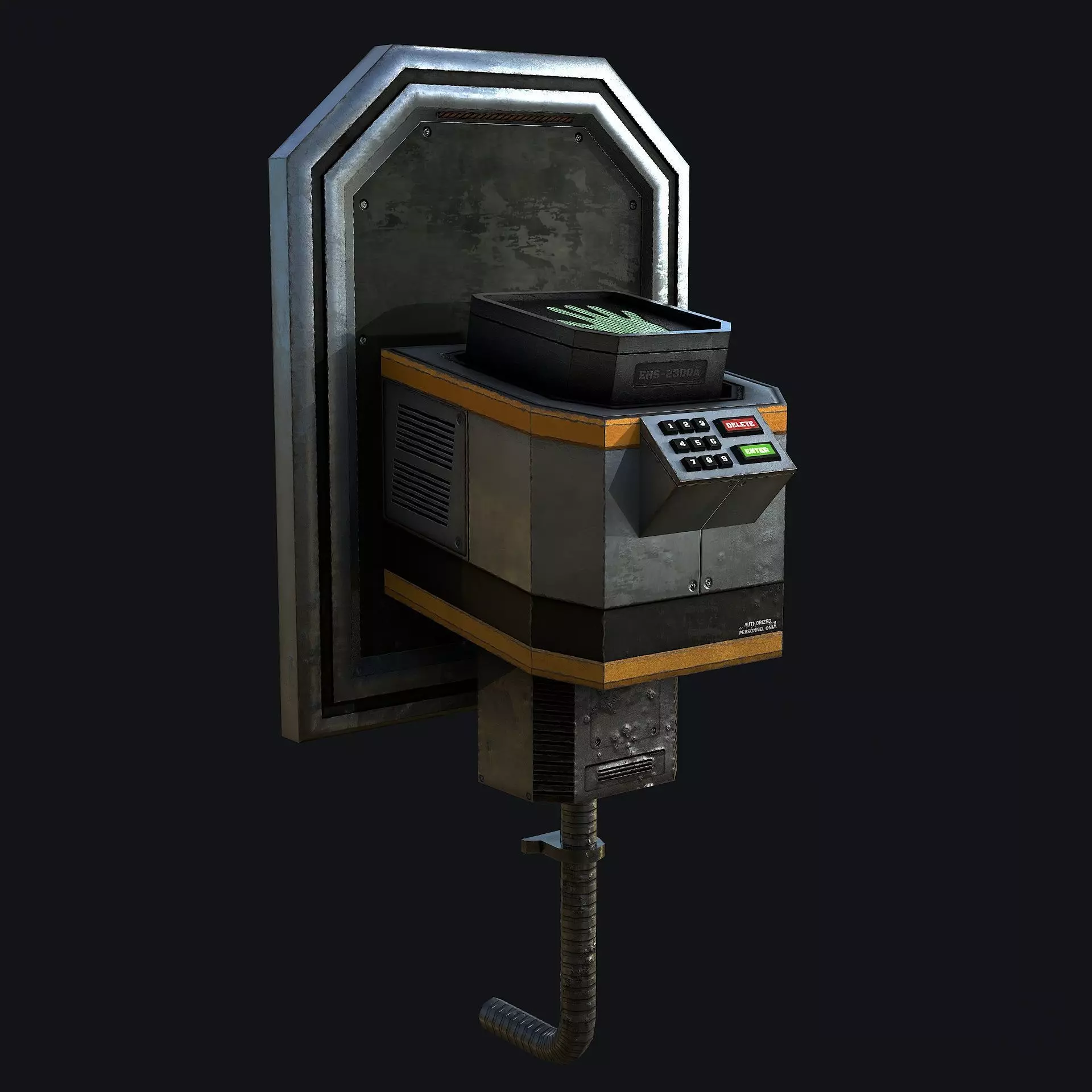 Sci-Fi Hand Lock Low-poly 3D model_0