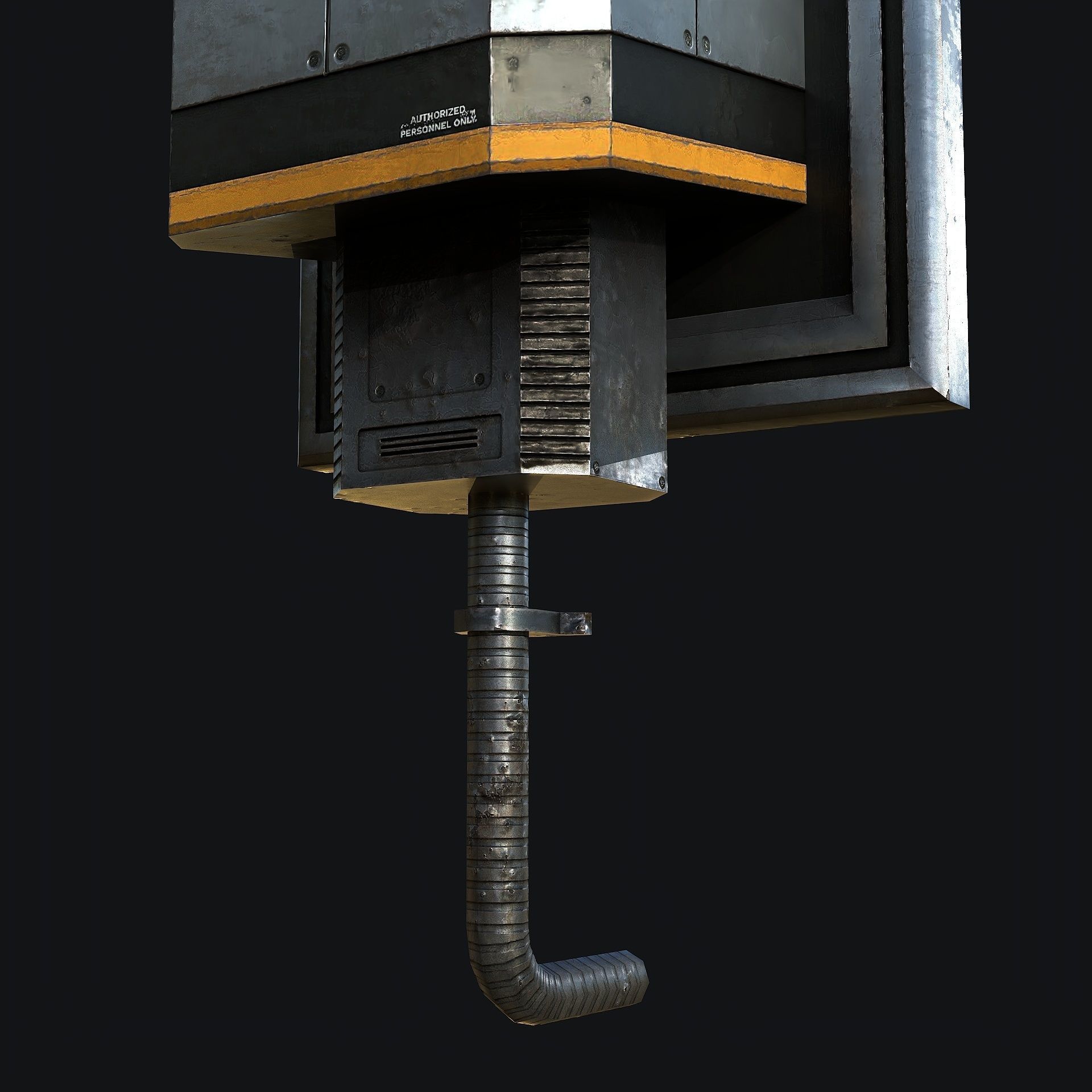 Sci-Fi Hand Lock Low-poly 3D model_5