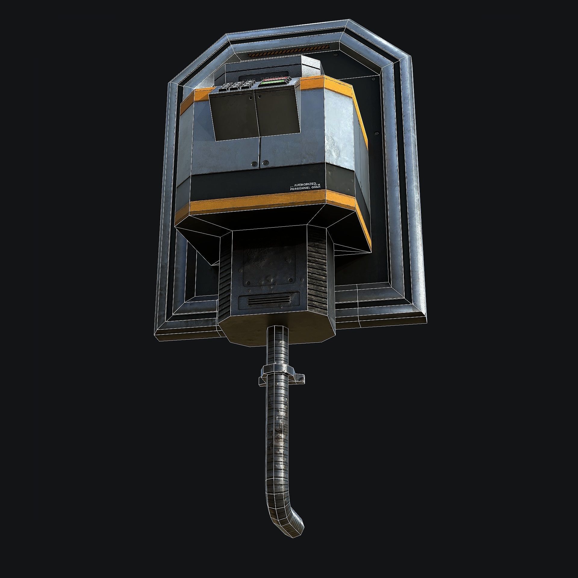 Sci-Fi Hand Lock Low-poly 3D model_13