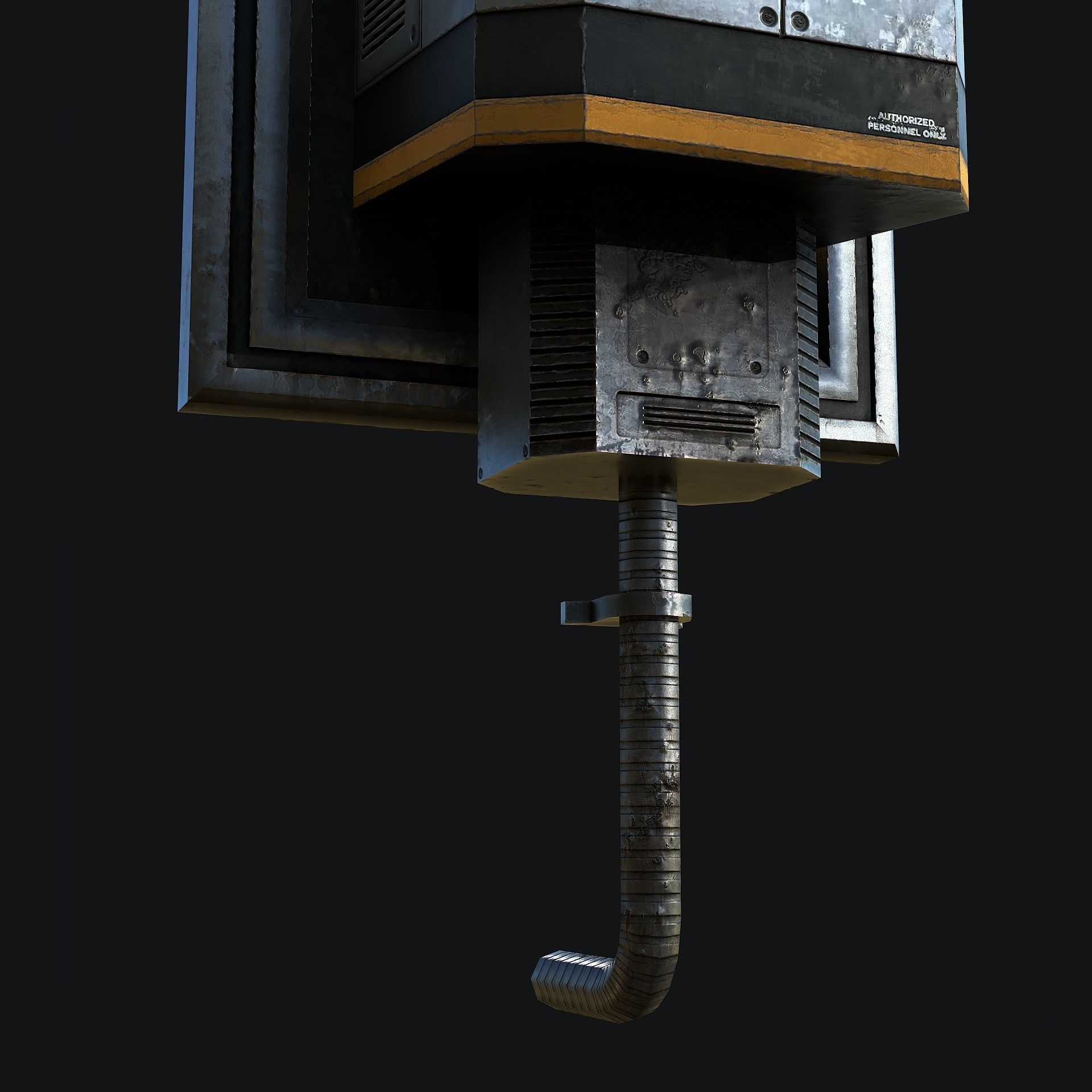 Sci-Fi Hand Lock Low-poly 3D model_4