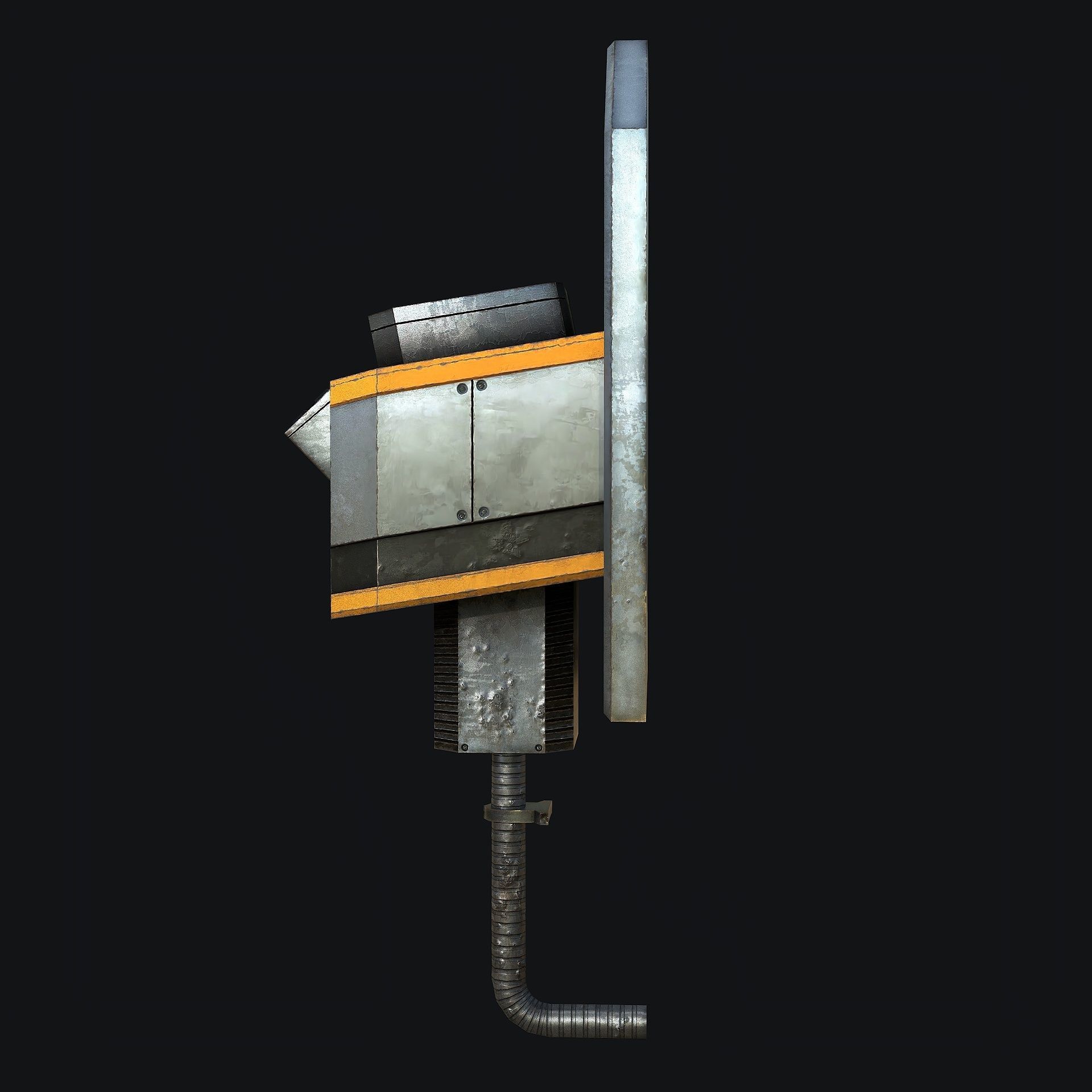 Sci-Fi Hand Lock Low-poly 3D model_7