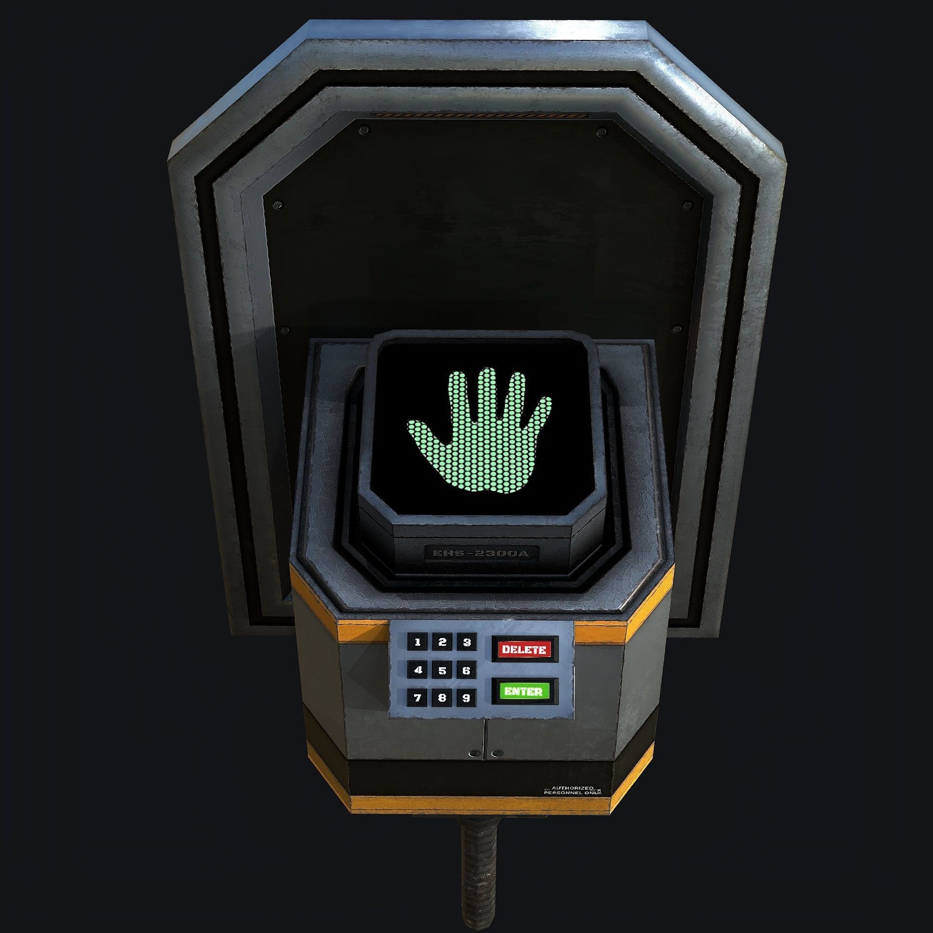 Sci-Fi Hand Lock Low-poly 3D model_3
