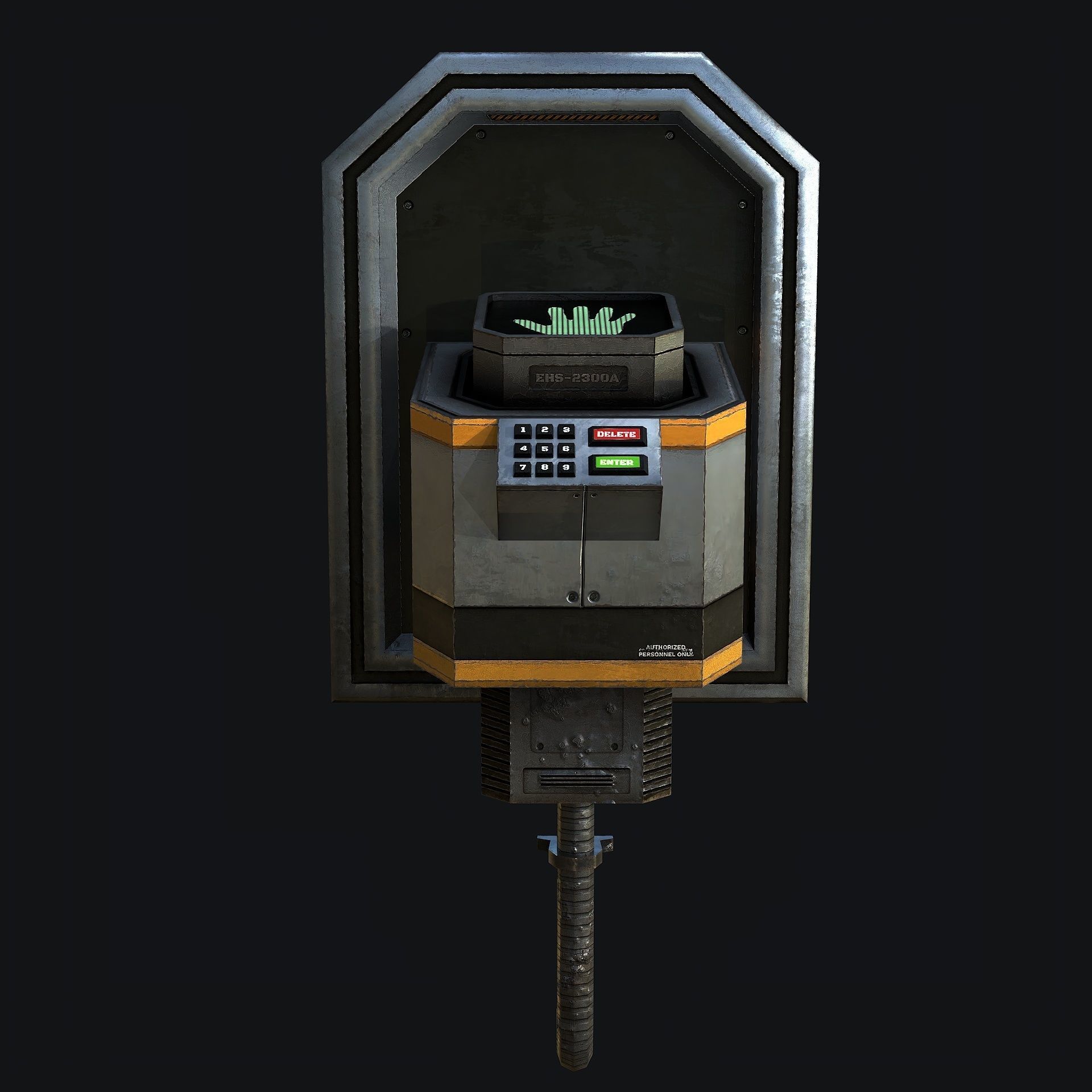 Sci-Fi Hand Lock Low-poly 3D model_1