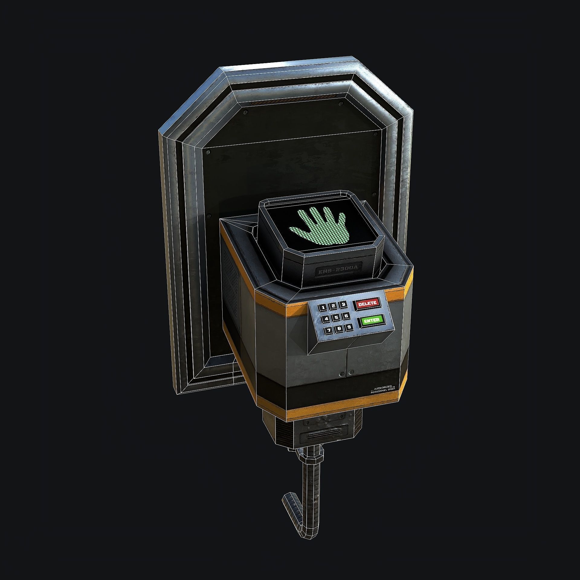 Sci-Fi Hand Lock Low-poly 3D model_15