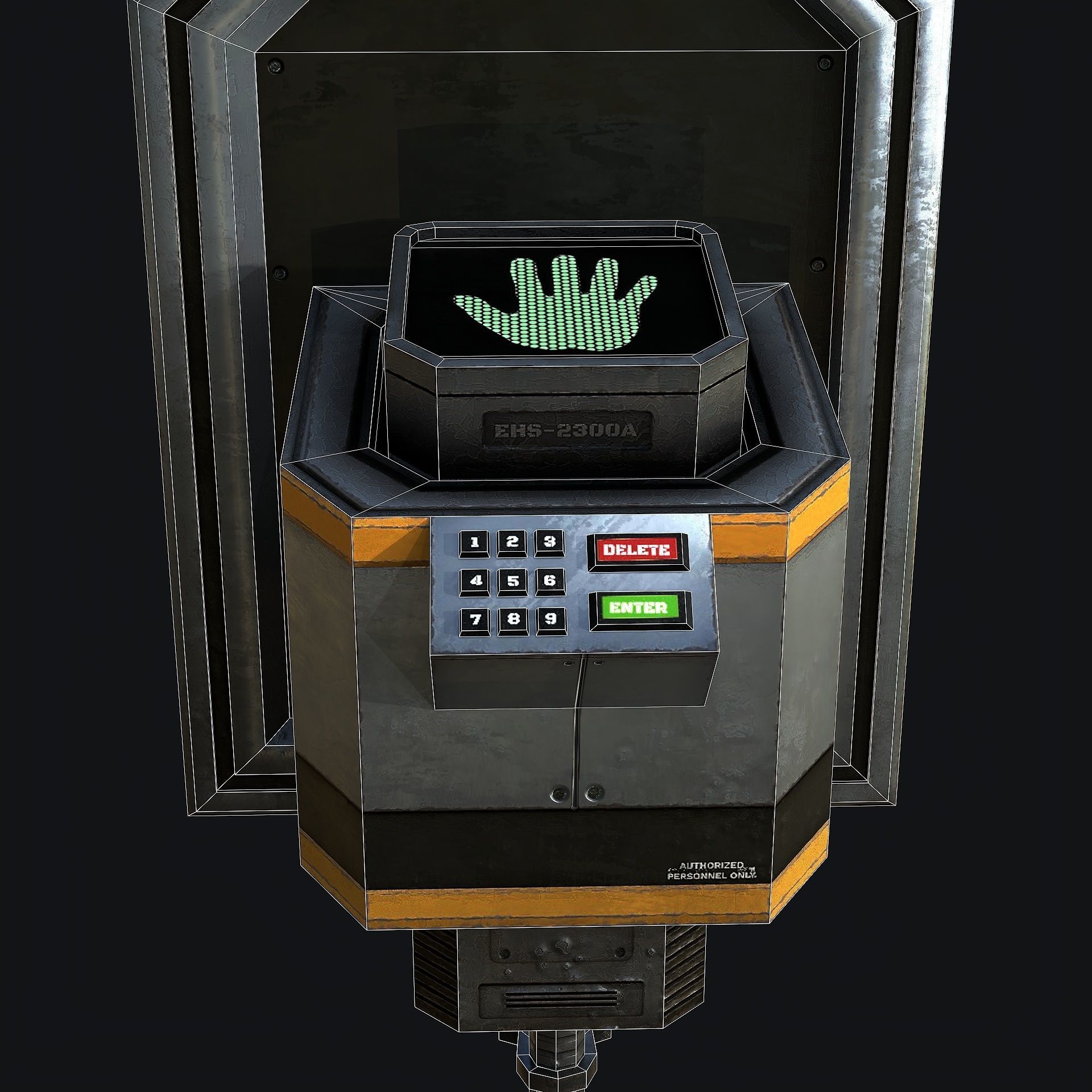 Sci-Fi Hand Lock Low-poly 3D model_14