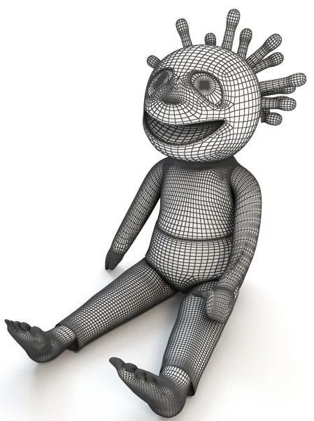 Wink Muppet Toy 3D model_3