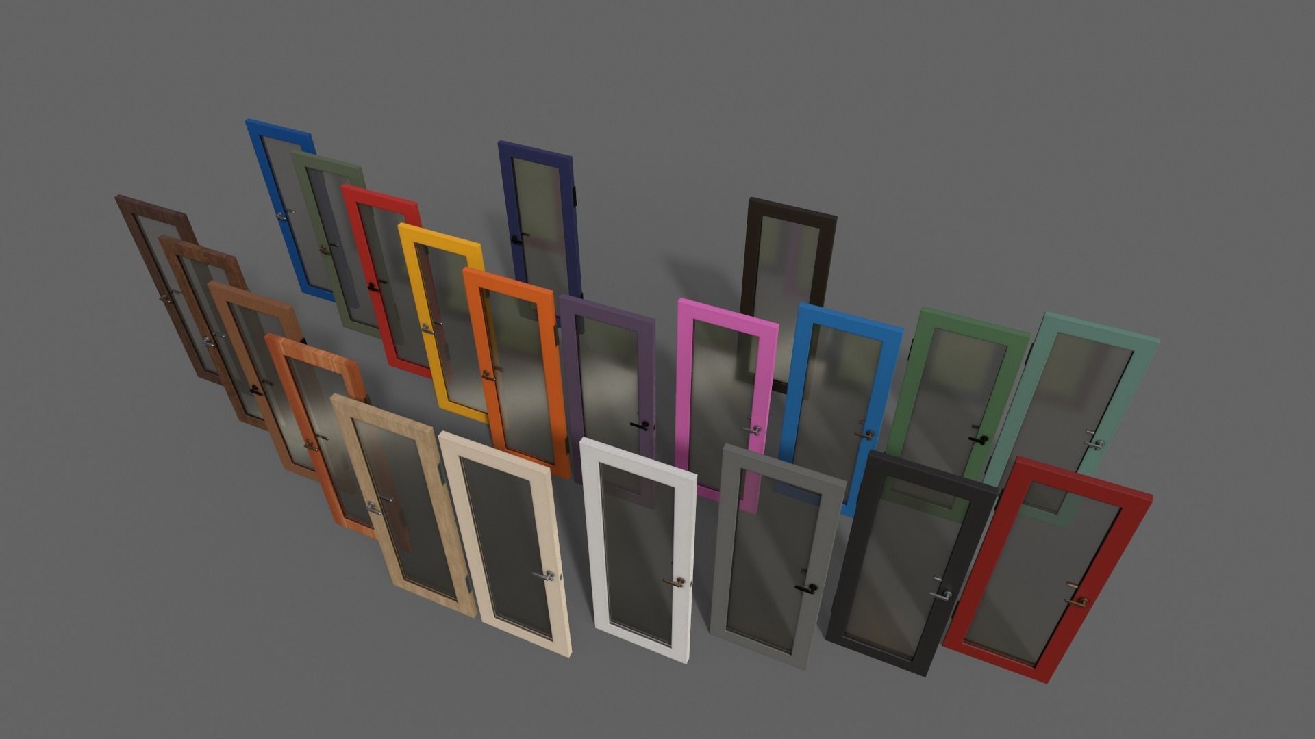 PBR Wood Door C3 Low-poly 3D model_2