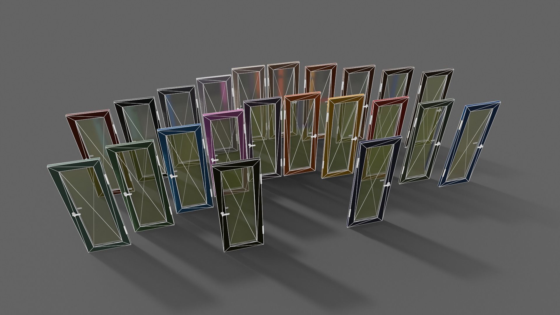 PBR Wood Door C3 Low-poly 3D model_7